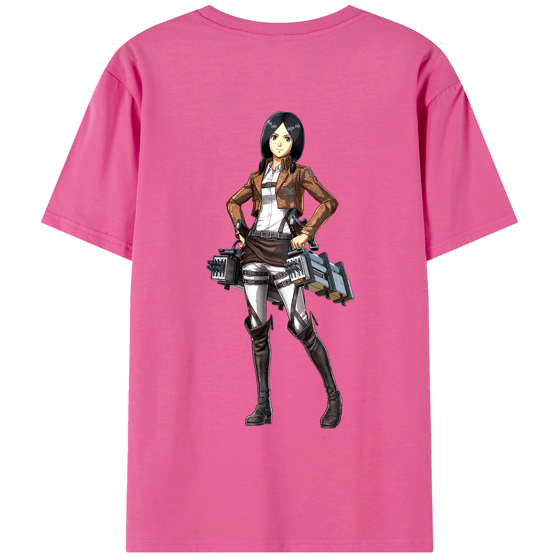 （画像用） 進撃の巨人 ミカサ·アッカーマン Attack on Titan Mikasa Ackerman レディース半袖Tシャツ(バックプリント)