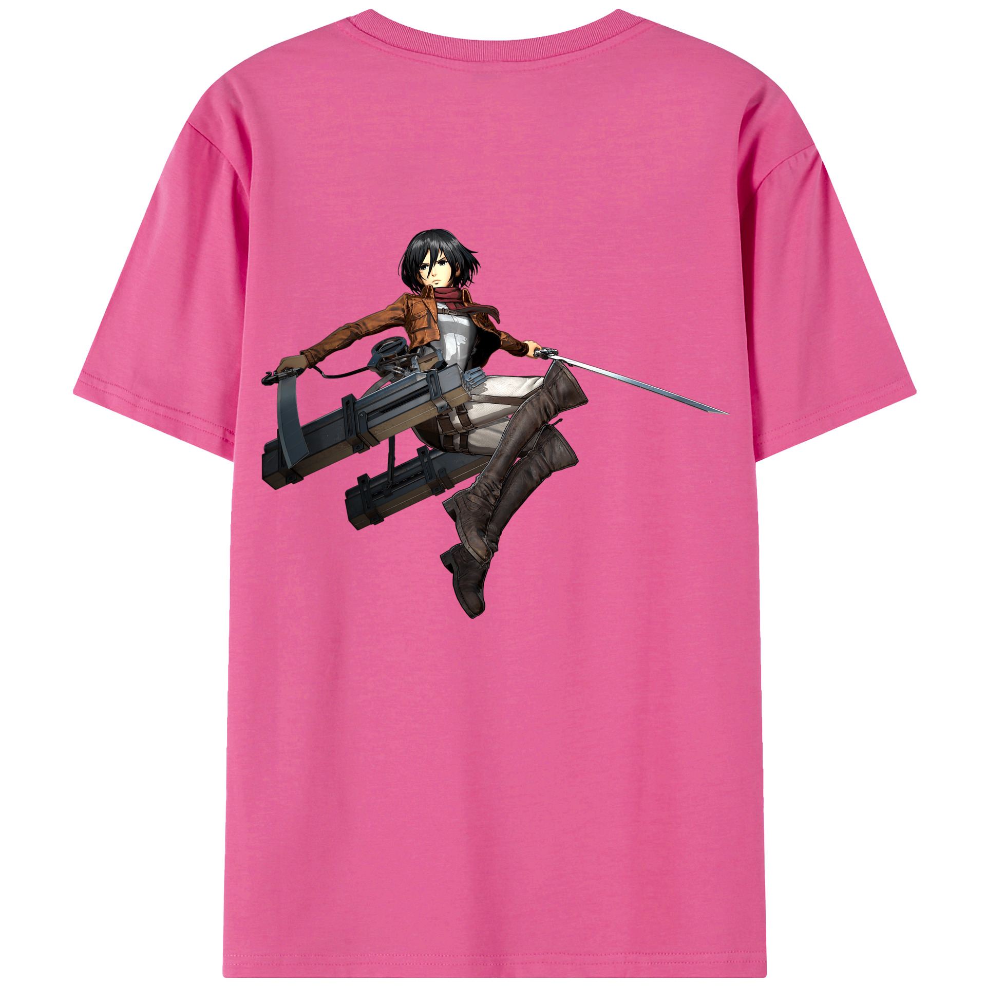 （画像用） 進撃の巨人 ミカサ·アッカーマン Attack on Titan Mikasa Ackerman レディース半袖Tシャツ(バックプリント)
