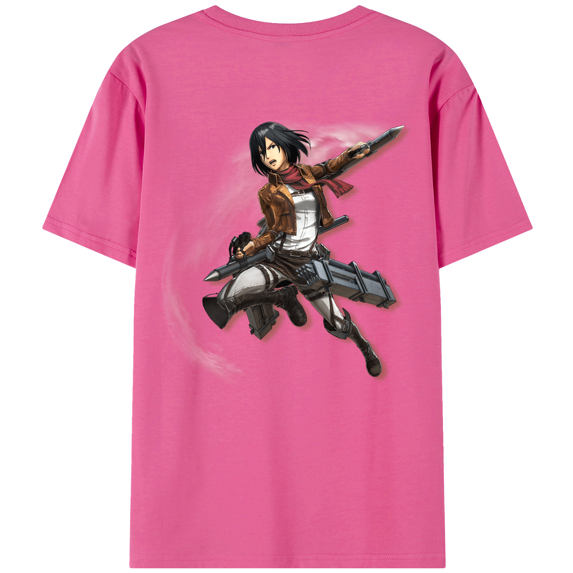 （画像用） 進撃の巨人 ミカサ·アッカーマン Attack on Titan Mikasa Ackerman レディース半袖Tシャツ(バックプリント)