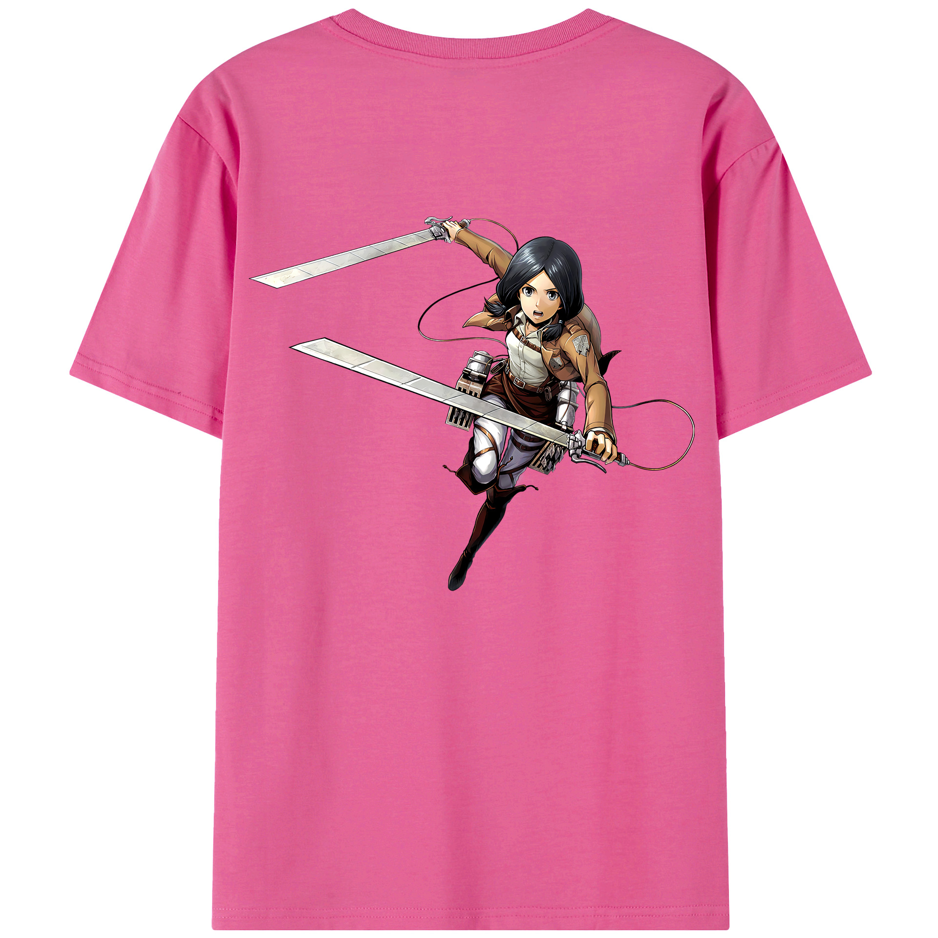 （画像用） 進撃の巨人 ミカサ·アッカーマン Attack on Titan Mikasa Ackerman レディース半袖Tシャツ(バックプリント)