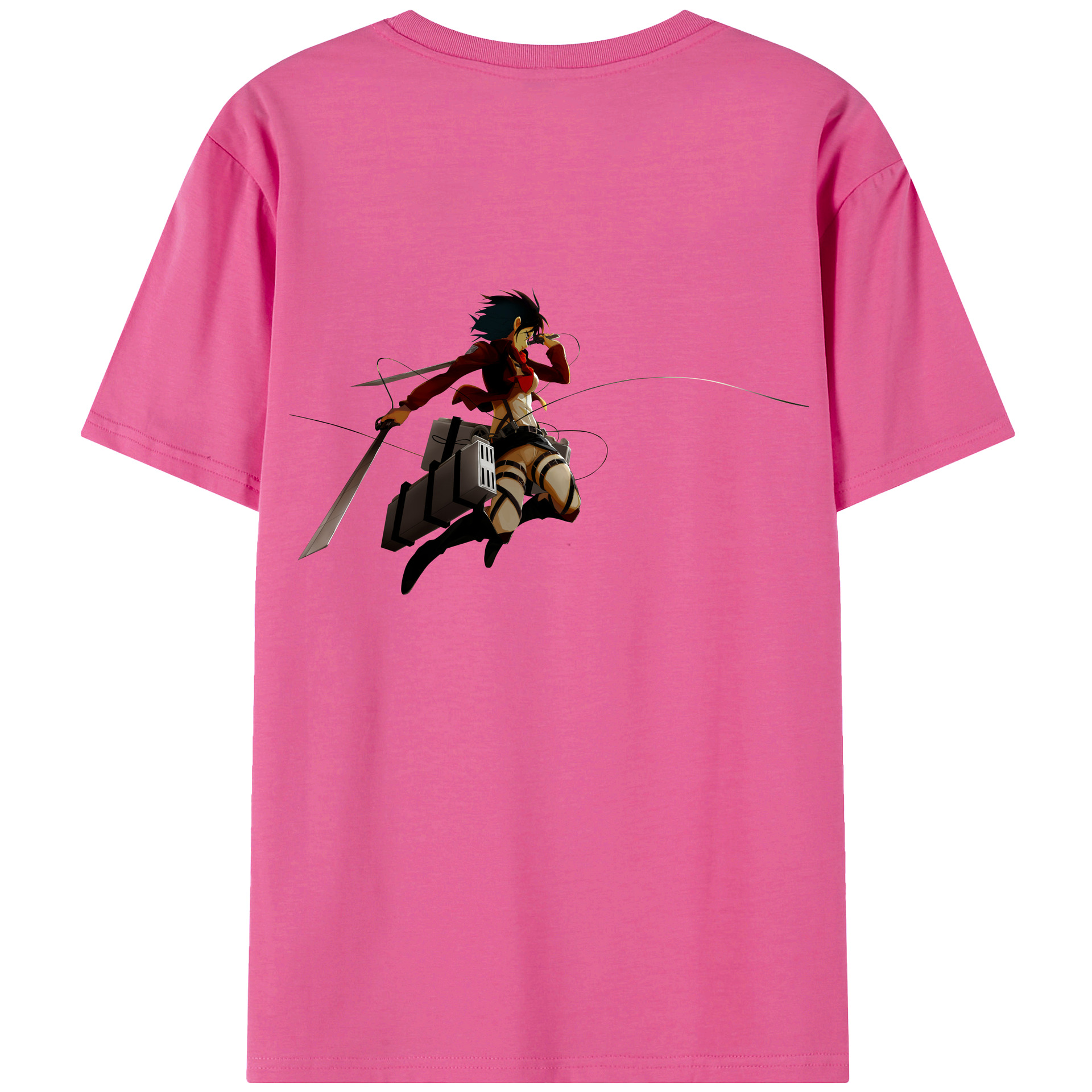 （画像用） 進撃の巨人 ミカサ·アッカーマン Attack on Titan Mikasa Ackerman レディース半袖Tシャツ(バックプリント)