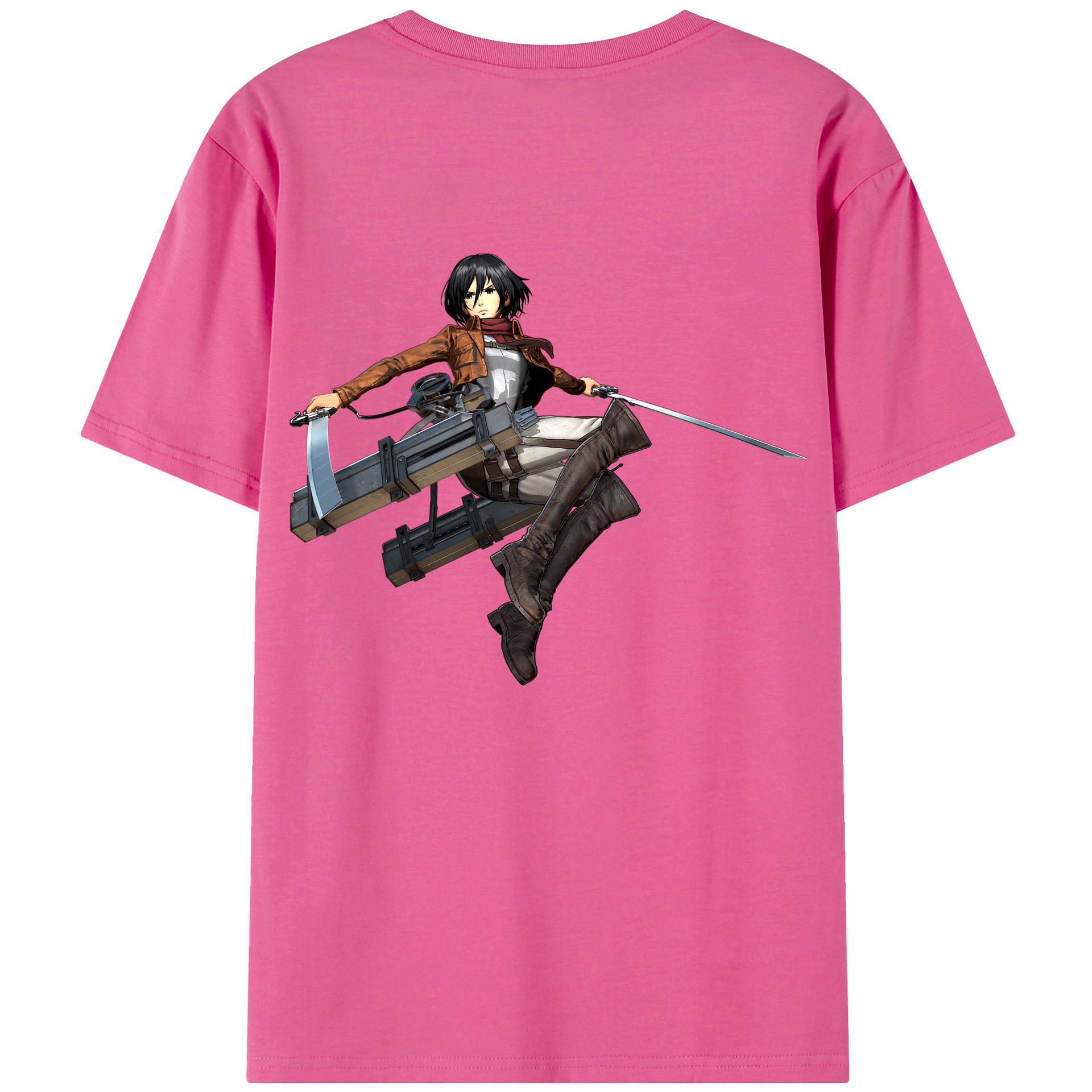 （画像用） 進撃の巨人 ミカサ·アッカーマン Attack on Titan Mikasa Ackerman レディース半袖Tシャツ(バックプリント)
