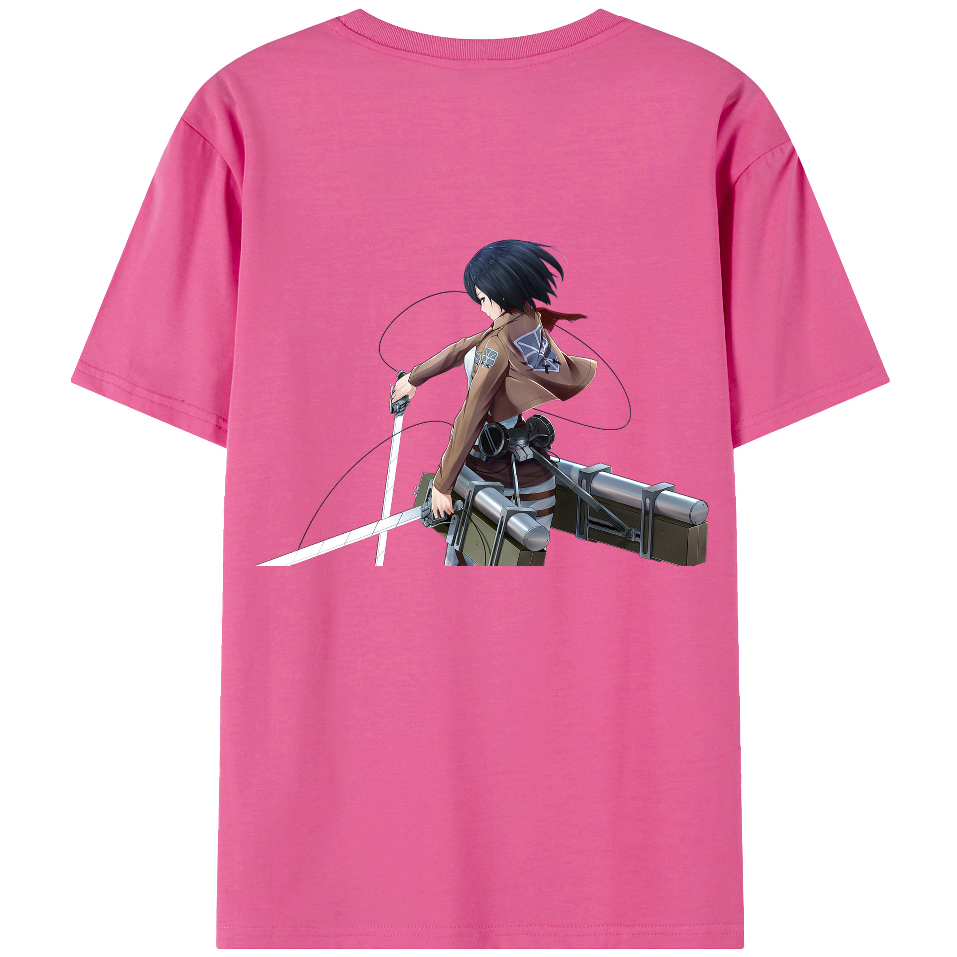 （画像用） 進撃の巨人 ミカサ·アッカーマン Attack on Titan Mikasa Ackerman レディース半袖Tシャツ(バックプリント)