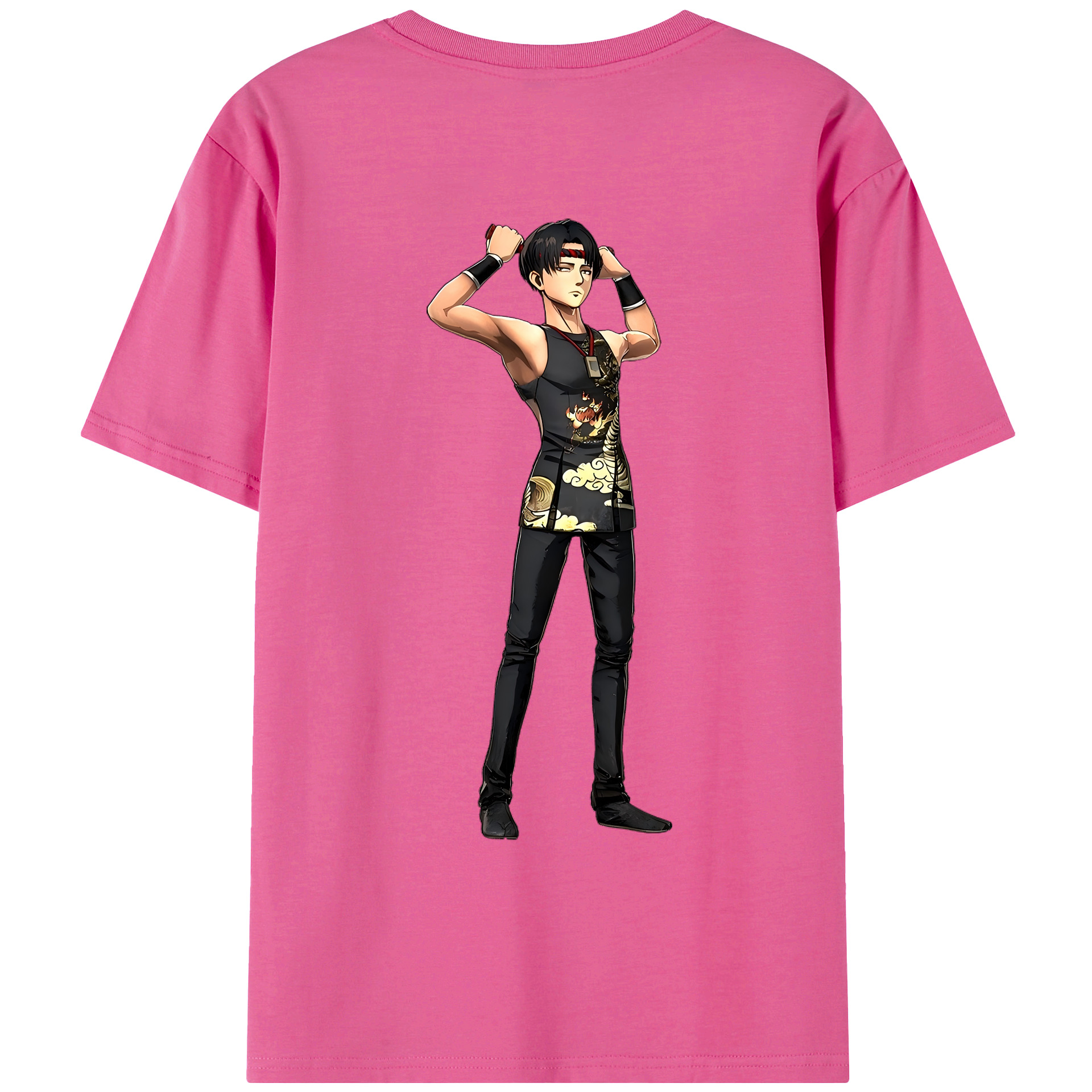 （画像用） 進撃の巨人 リヴァイ·アッカーマン Attack on Titan Levi Ackerman レディース半袖Tシャツ(バックプリント)