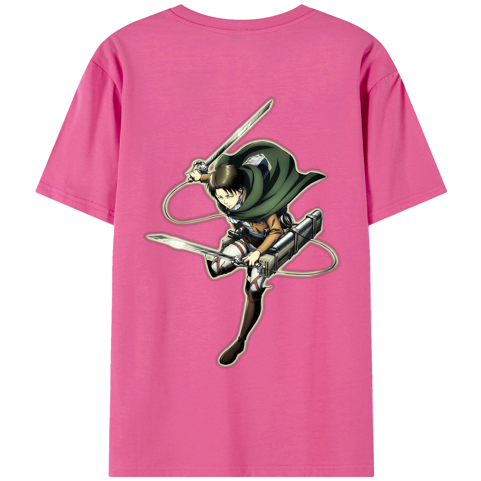 （画像用） 進撃の巨人 リヴァイ·アッカーマン Attack on Titan Levi Ackerman レディース半袖Tシャツ(バックプリント)