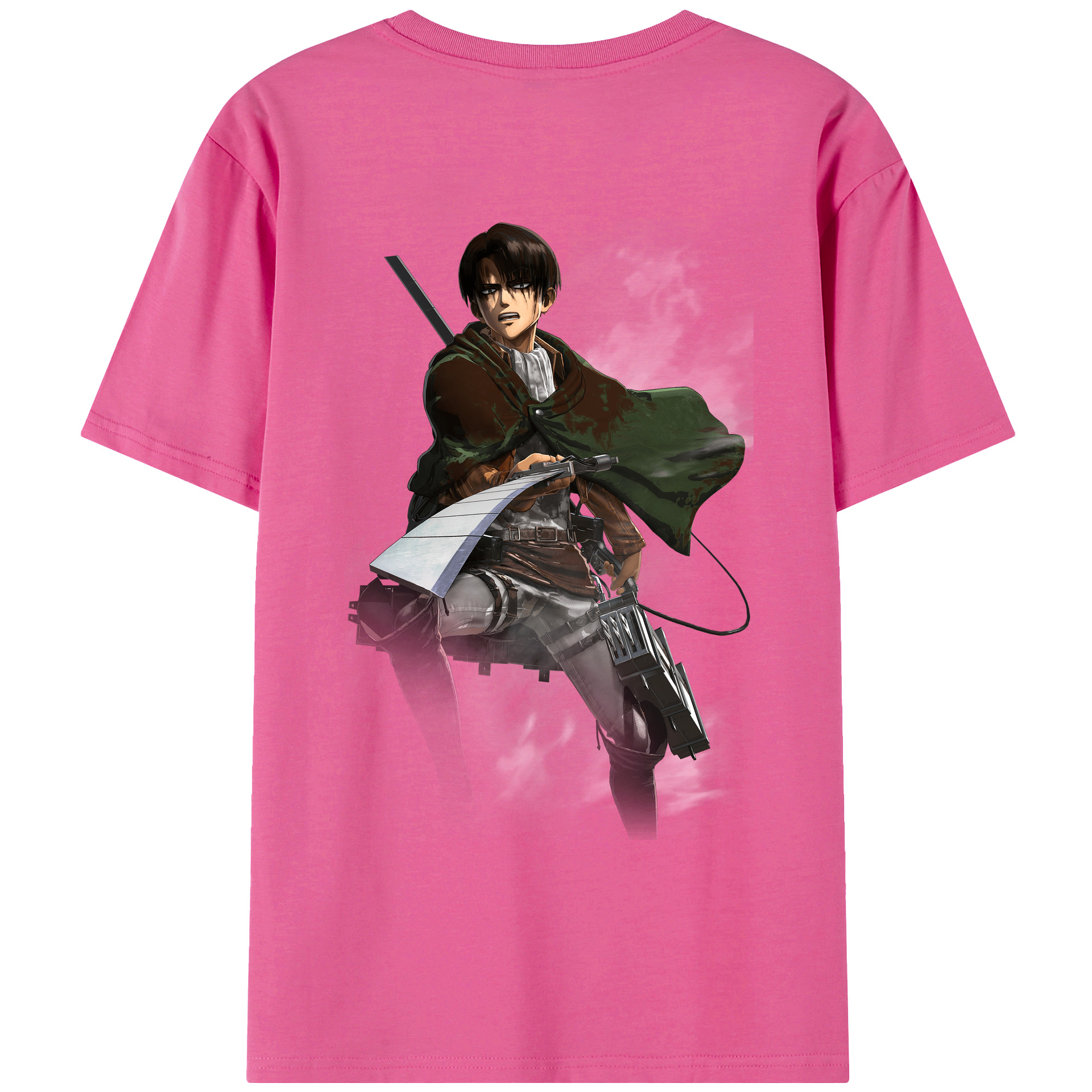 （画像用） 進撃の巨人 リヴァイ·アッカーマン Attack on Titan Levi Ackerman レディース半袖Tシャツ(バックプリント)