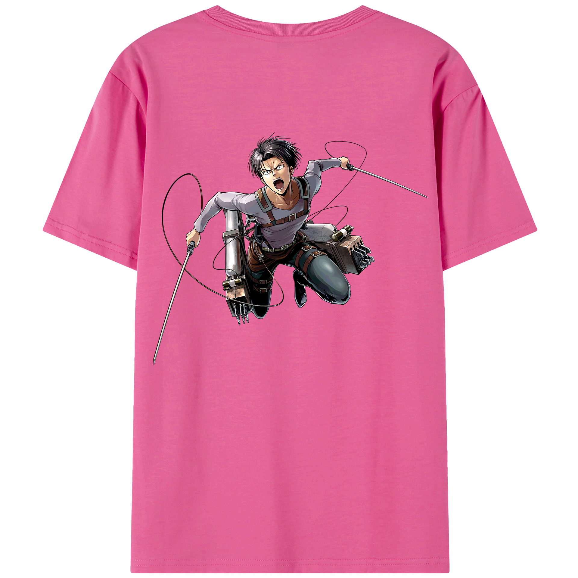 （画像用） 進撃の巨人 リヴァイ·アッカーマン Attack on Titan Levi Ackerman レディース半袖Tシャツ(バックプリント)