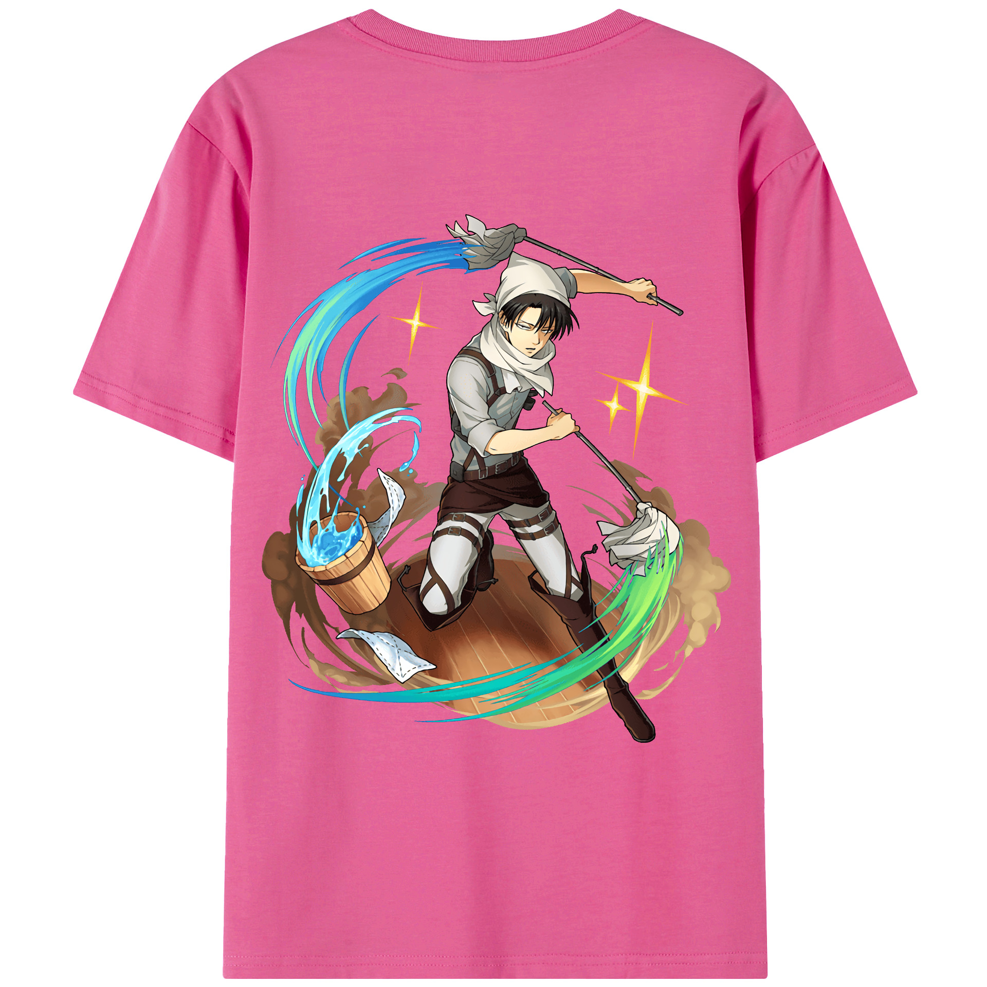 （画像用） 進撃の巨人 リヴァイ·アッカーマン Attack on Titan Levi Ackerman レディース半袖Tシャツ(バックプリント)