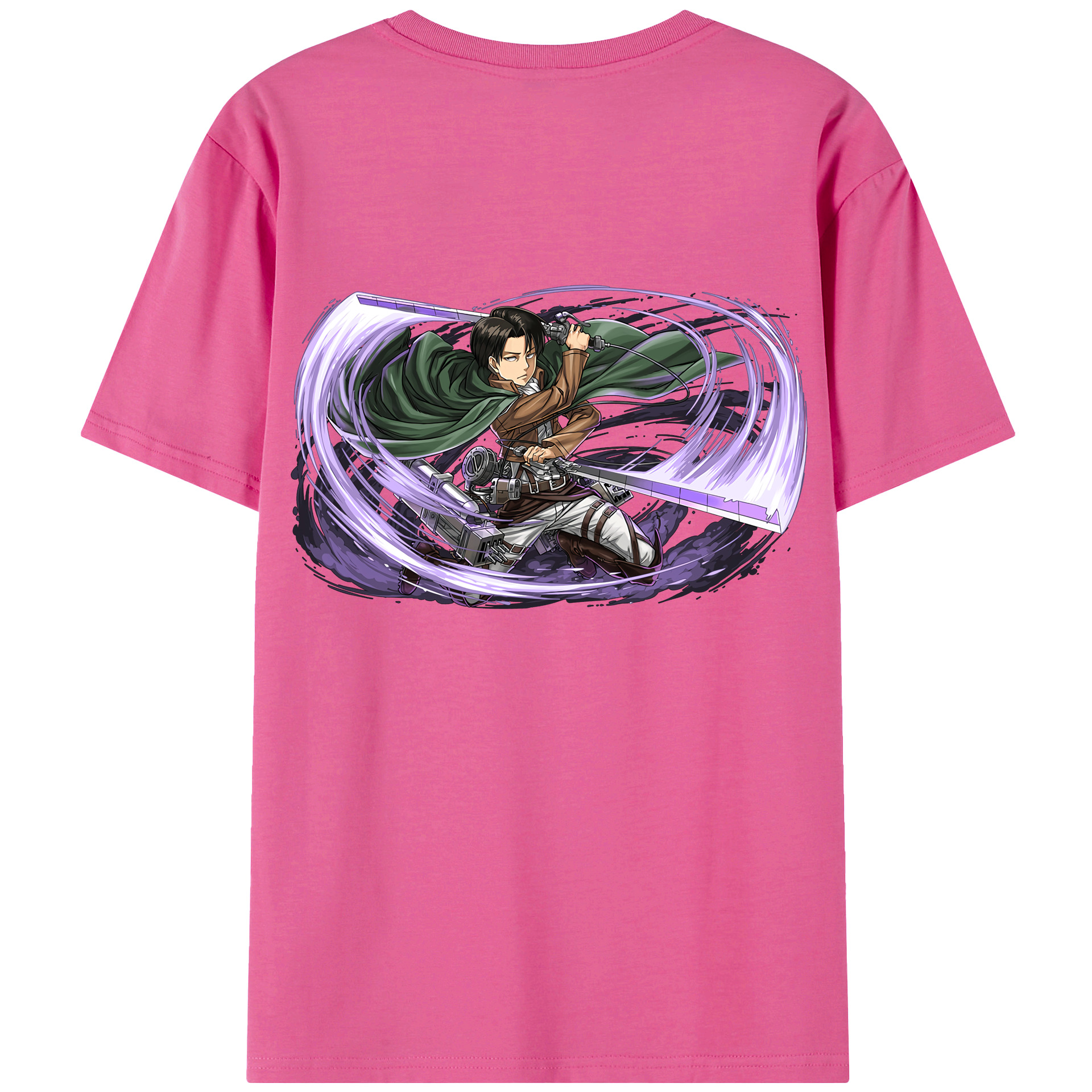 （画像用） 進撃の巨人 リヴァイ·アッカーマン Attack on Titan Levi Ackerman レディース半袖Tシャツ(バックプリント)