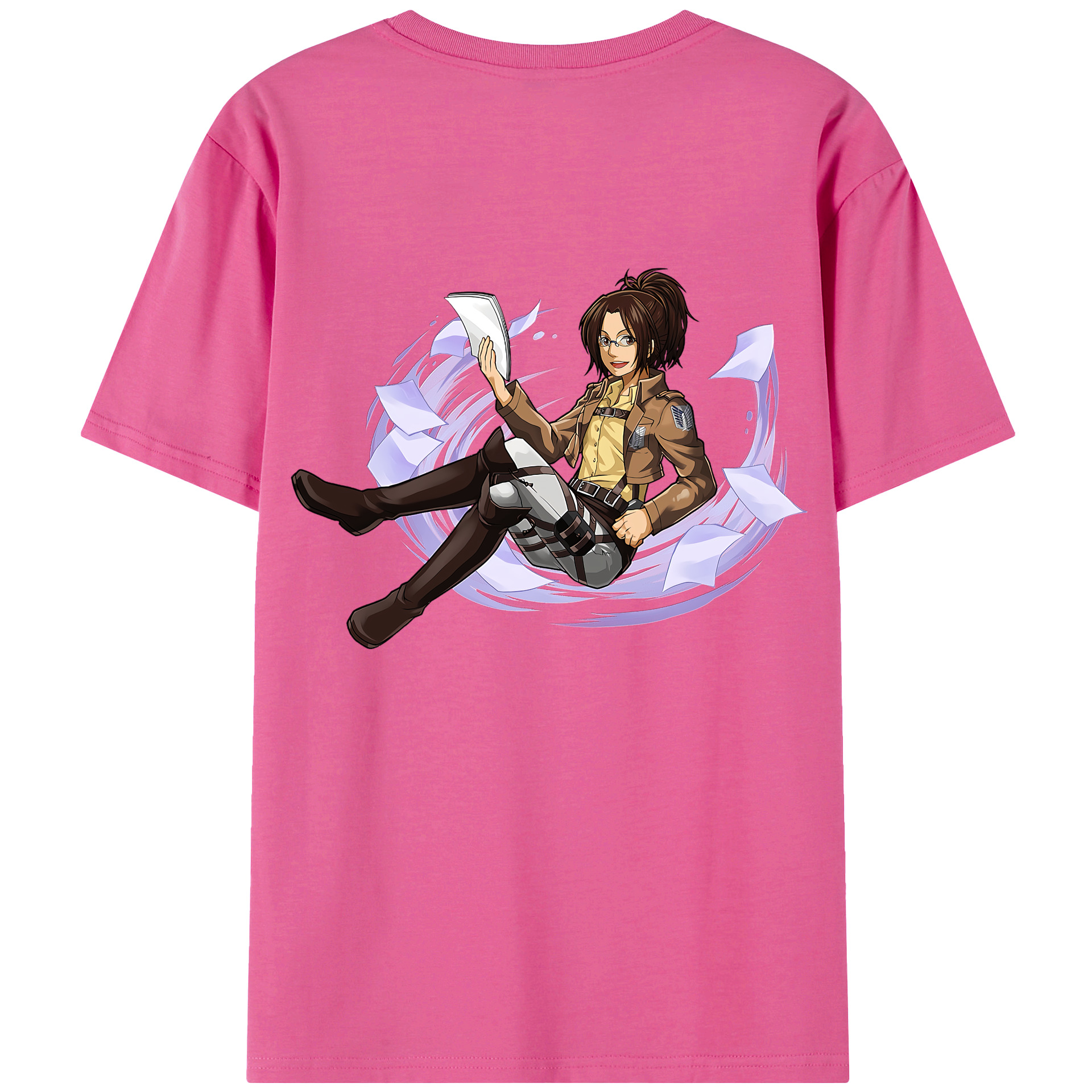 （画像用） 進撃の巨人 ハンジ·ゾエ Attack on Titan Hanji Zoe レディース半袖Tシャツ(バックプリント)