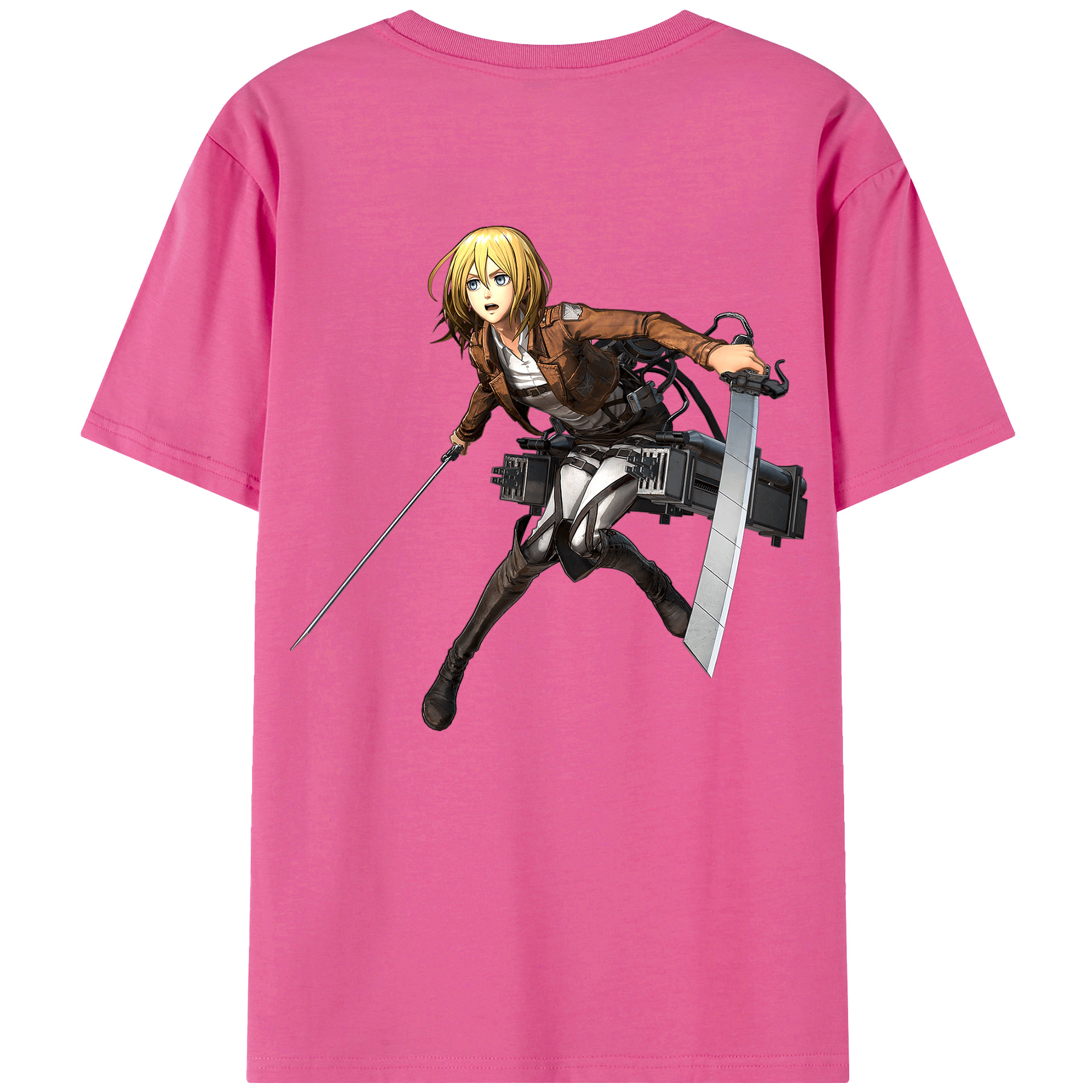 （画像用） 進撃の巨人 クリスタ·レンズ Attack on Titan Christa Lenz レディース半袖Tシャツ(バックプリント)