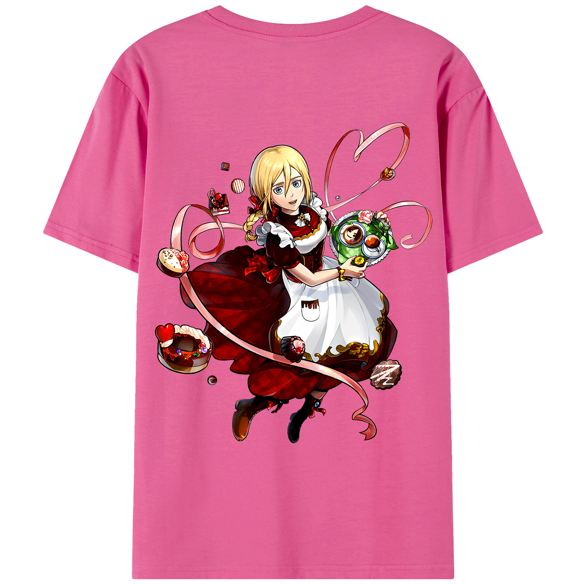 （画像用） 進撃の巨人 クリスタ·レンズ Attack on Titan Christa Lenz レディース半袖Tシャツ(バックプリント)