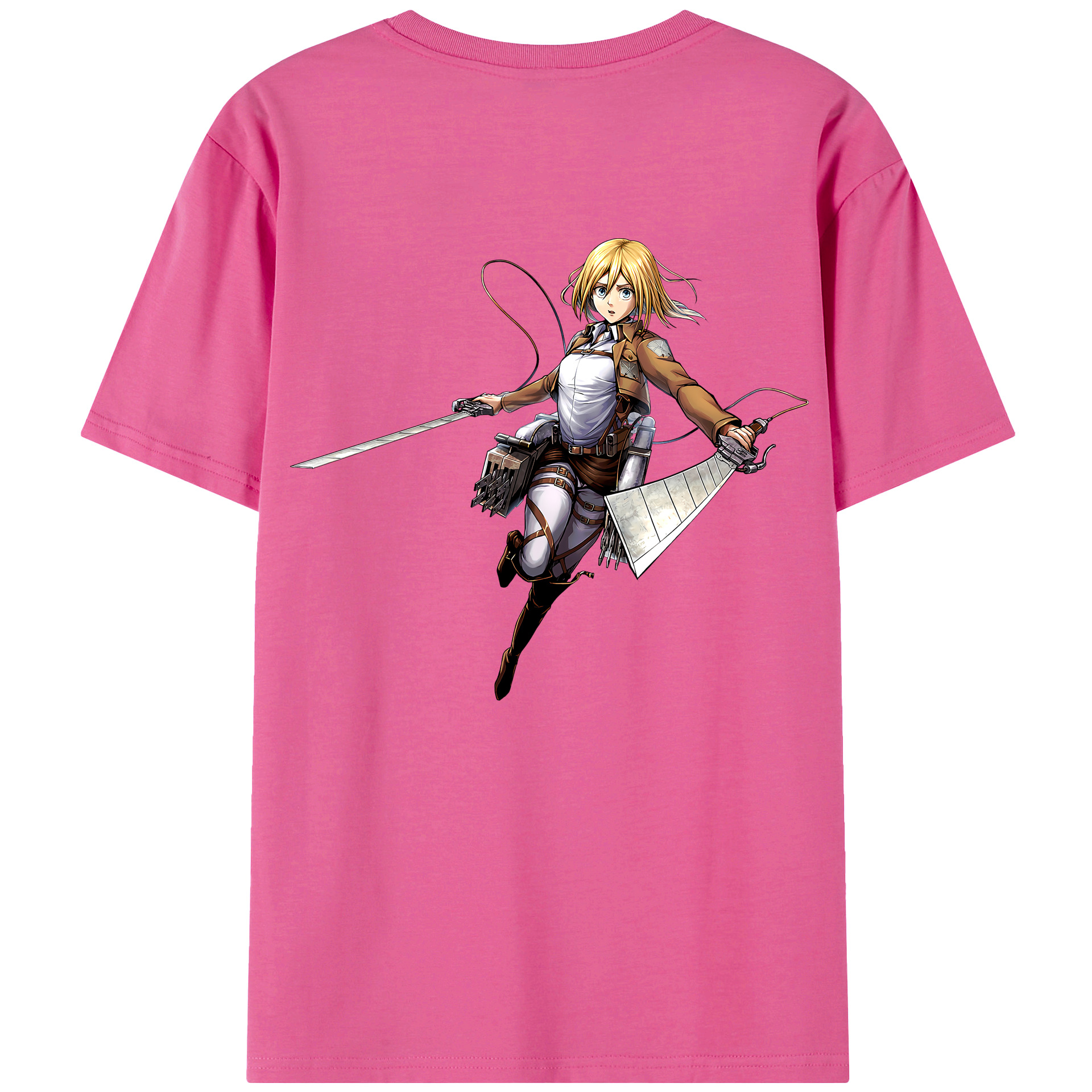 （画像用） 進撃の巨人 クリスタ·レンズ Attack on Titan Christa Lenz レディース半袖Tシャツ(バックプリント)