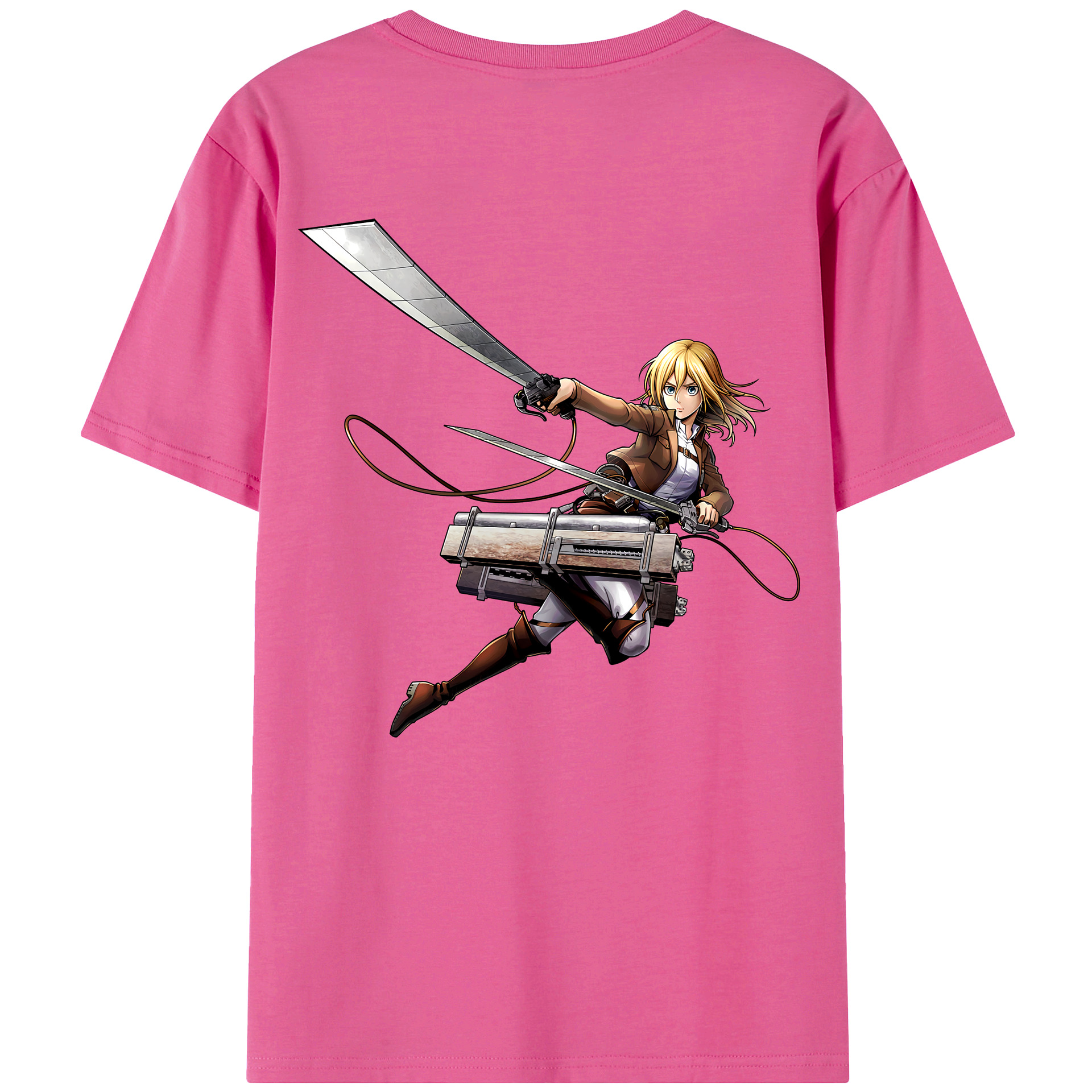 （画像用） 進撃の巨人 クリスタ·レンズ Attack on Titan Christa Lenz レディース半袖Tシャツ(バックプリント)
