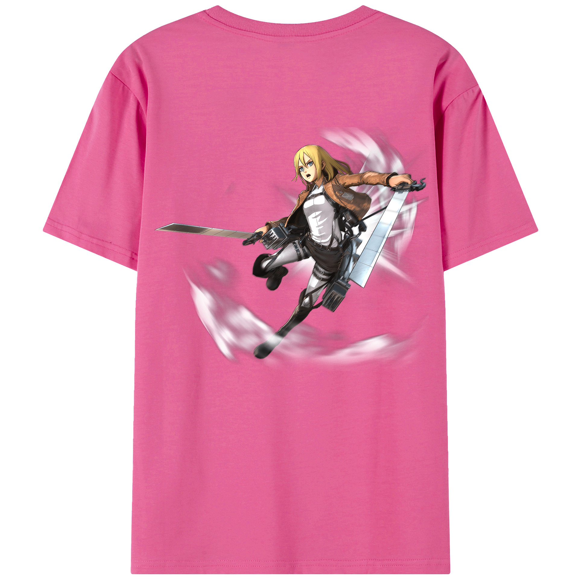 （画像用） 進撃の巨人 クリスタ·レンズ Attack on Titan Christa Lenz レディース半袖Tシャツ(バックプリント)
