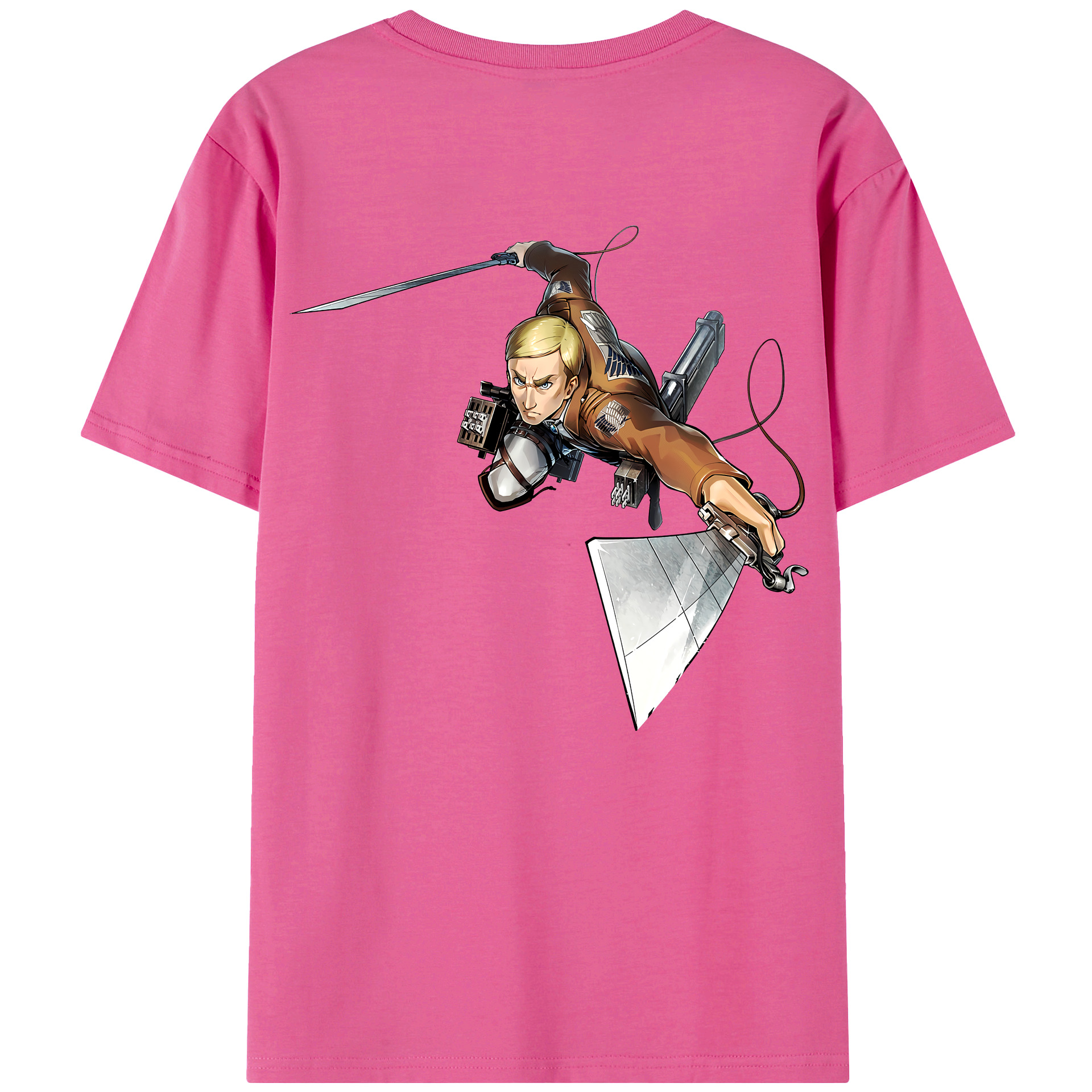 （画像用） 進撃の巨人 エルヴィン・スミス Attack on Titan Erwin Smith レディース半袖Tシャツ(バックプリント)