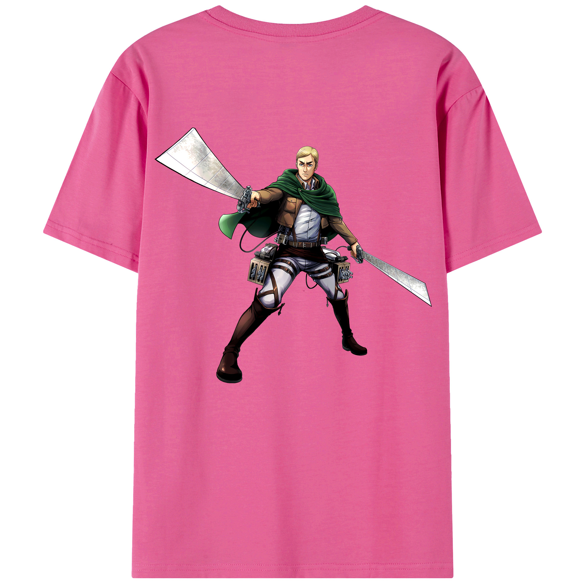 （画像用） 進撃の巨人 エルヴィン・スミス Attack on Titan Erwin Smith レディース半袖Tシャツ(バックプリント)