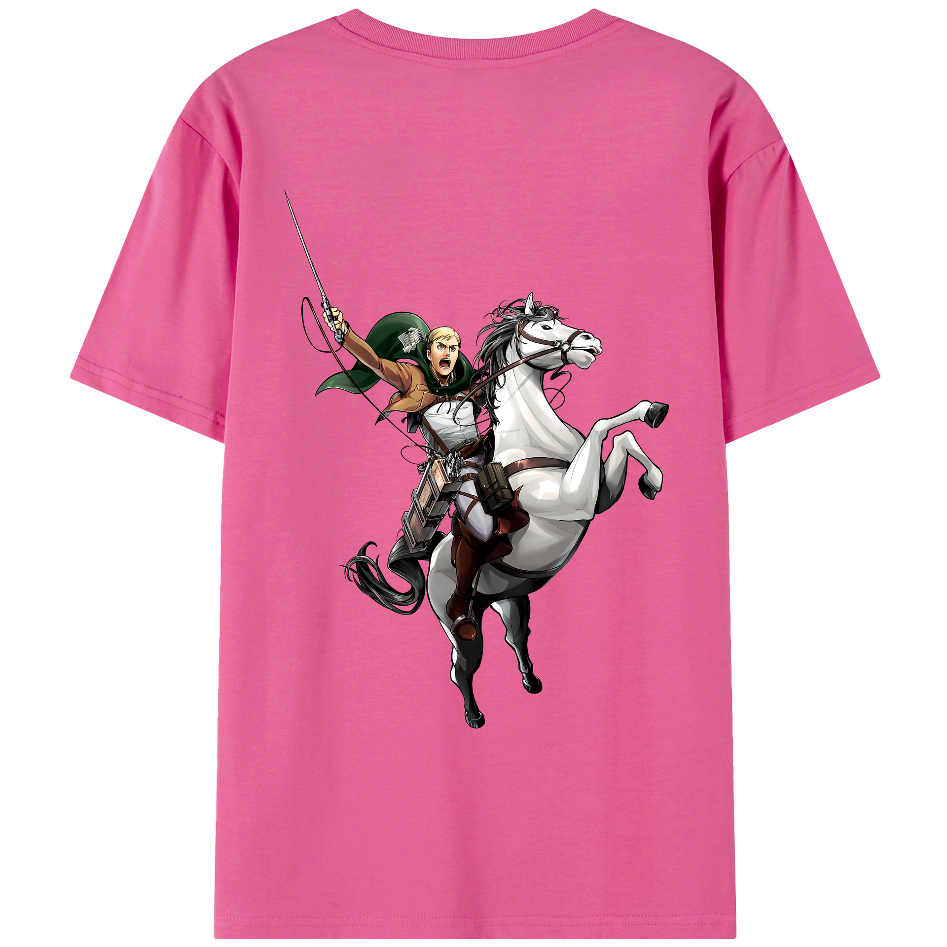 （画像用） 進撃の巨人 エルヴィン・スミス Attack on Titan Erwin Smith レディース半袖Tシャツ(バックプリント)