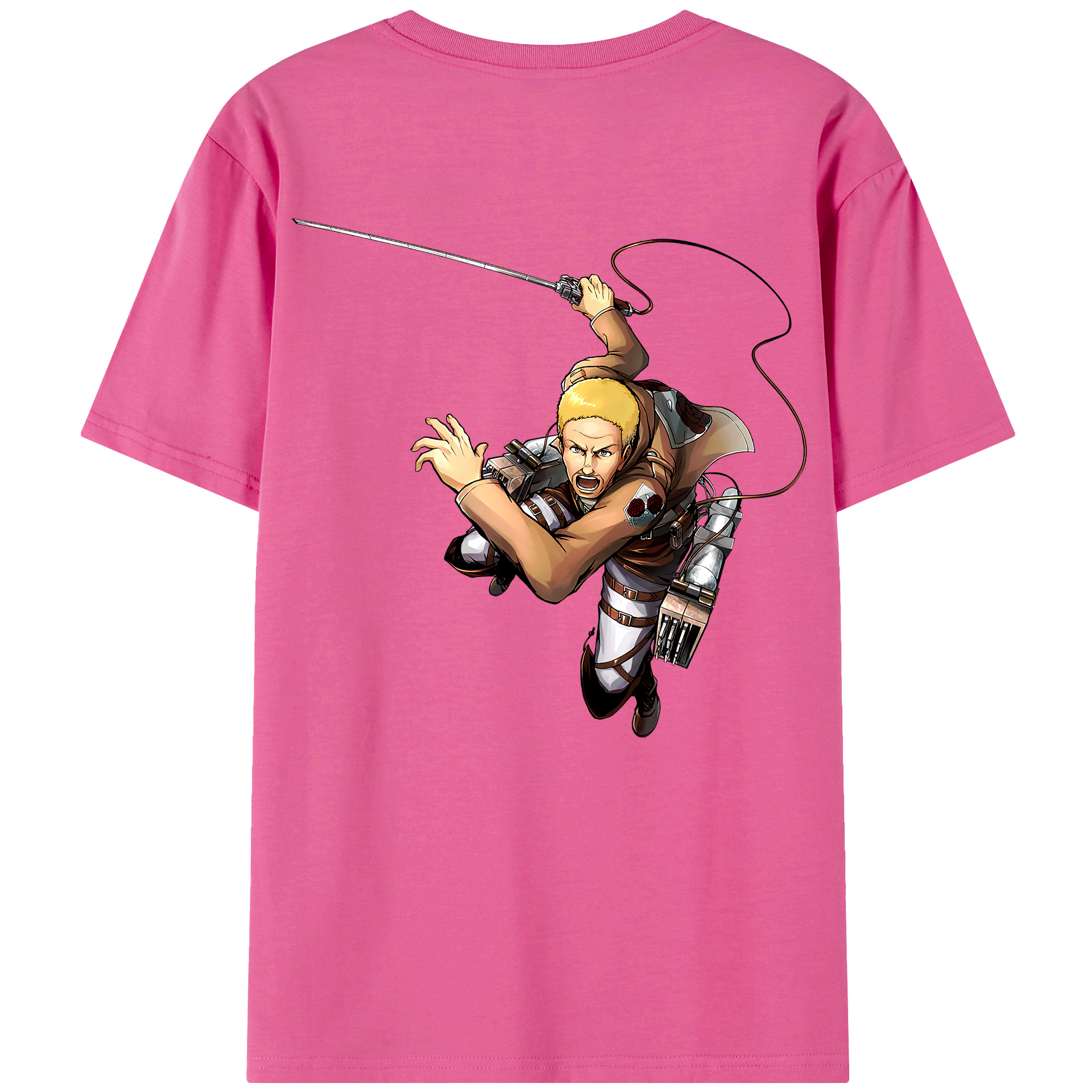 （画像用） 進撃の巨人 ハンネス Attack on Titan Hannes レディース半袖Tシャツ(バックプリント)