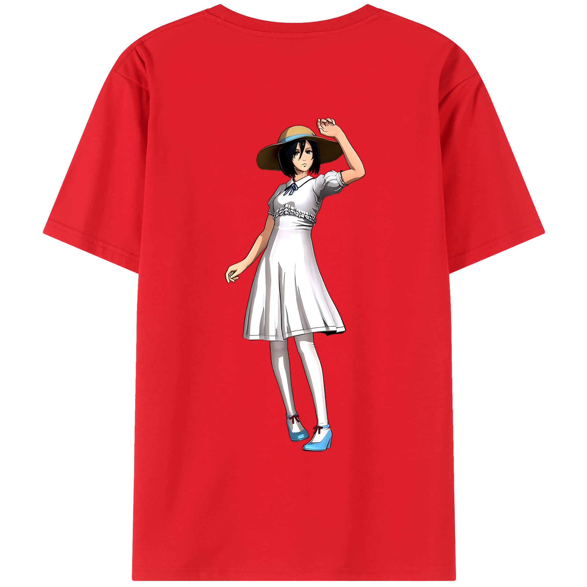 （画像用） 進撃の巨人 ミカサ·アッカーマン Attack on Titan Mikasa Ackerman レディース半袖Tシャツ(バックプリント)