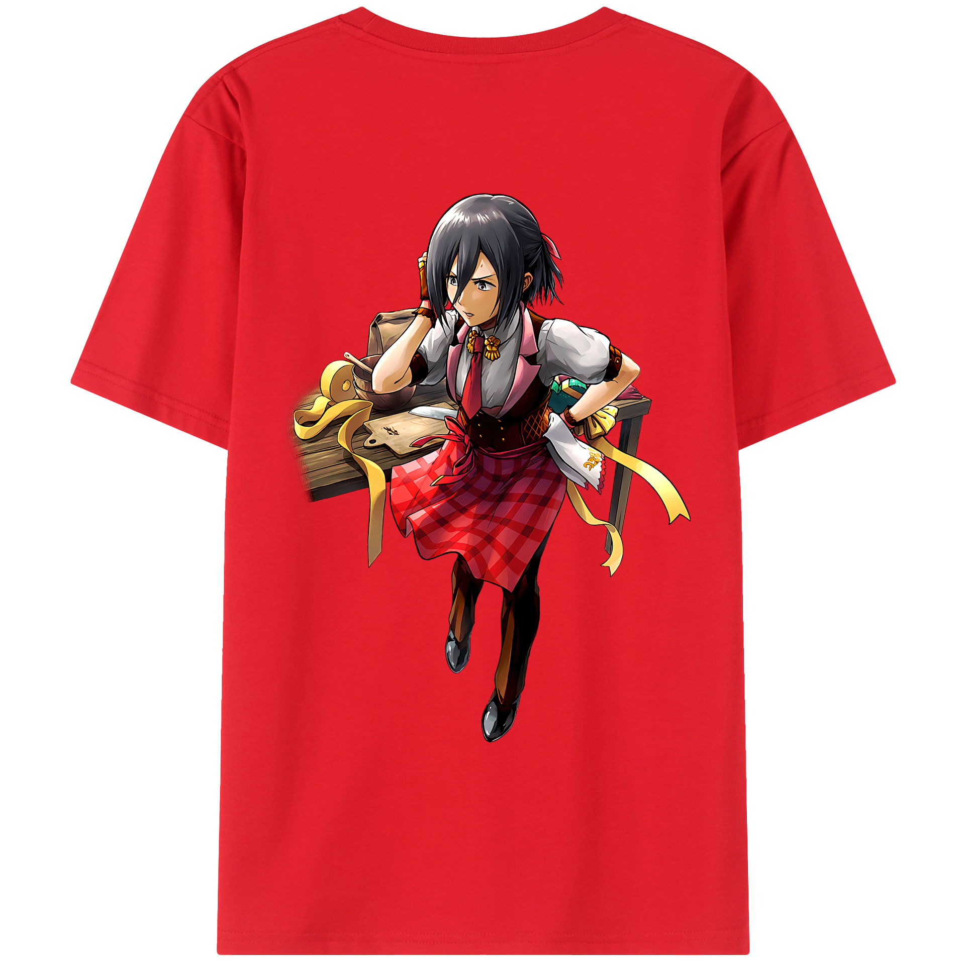 （画像用） 進撃の巨人 ミカサ·アッカーマン Attack on Titan Mikasa Ackerman レディース半袖Tシャツ(バックプリント)