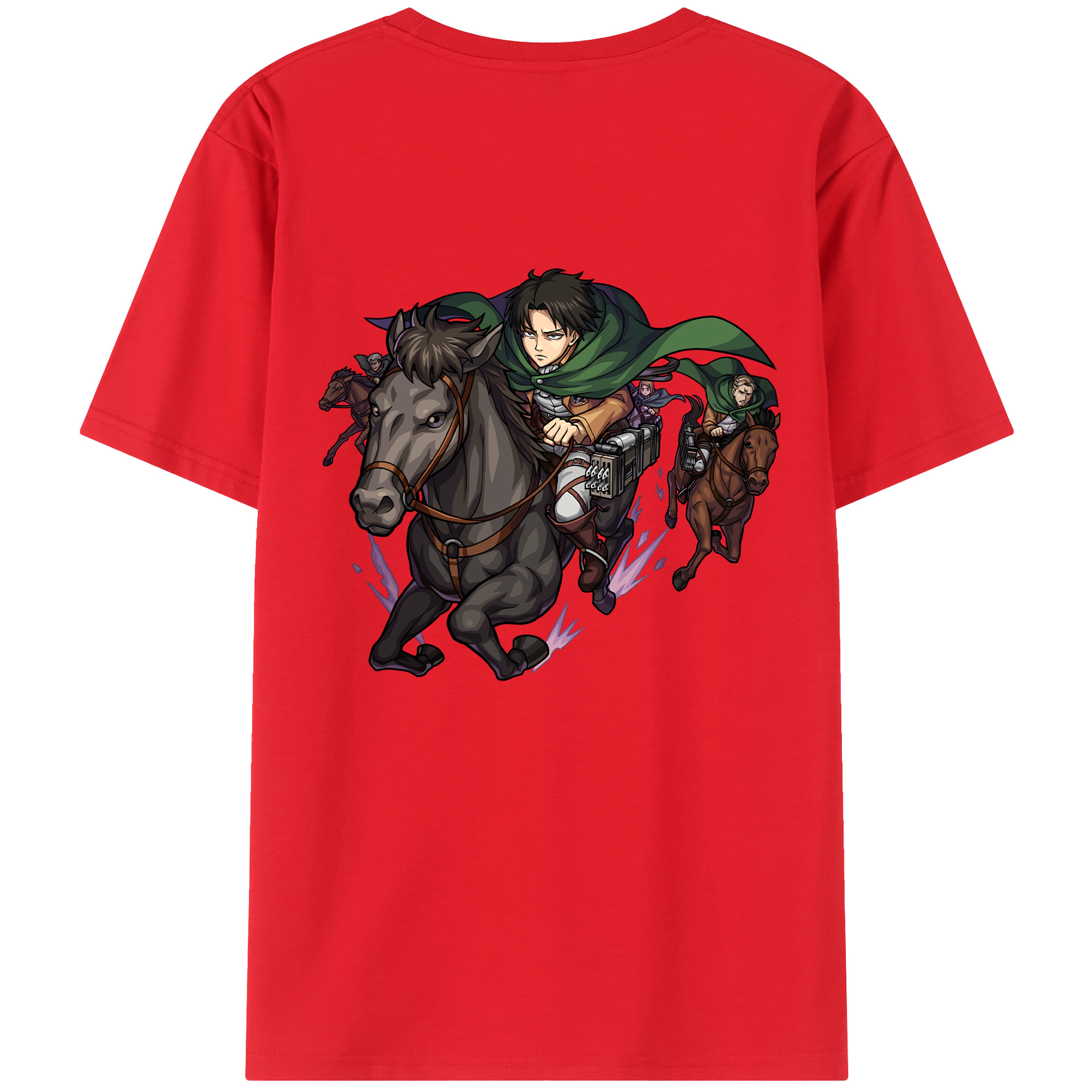 （画像用） 進撃の巨人 リヴァイ·アッカーマン Attack on Titan Levi Ackerman レディース半袖Tシャツ(バックプリント)