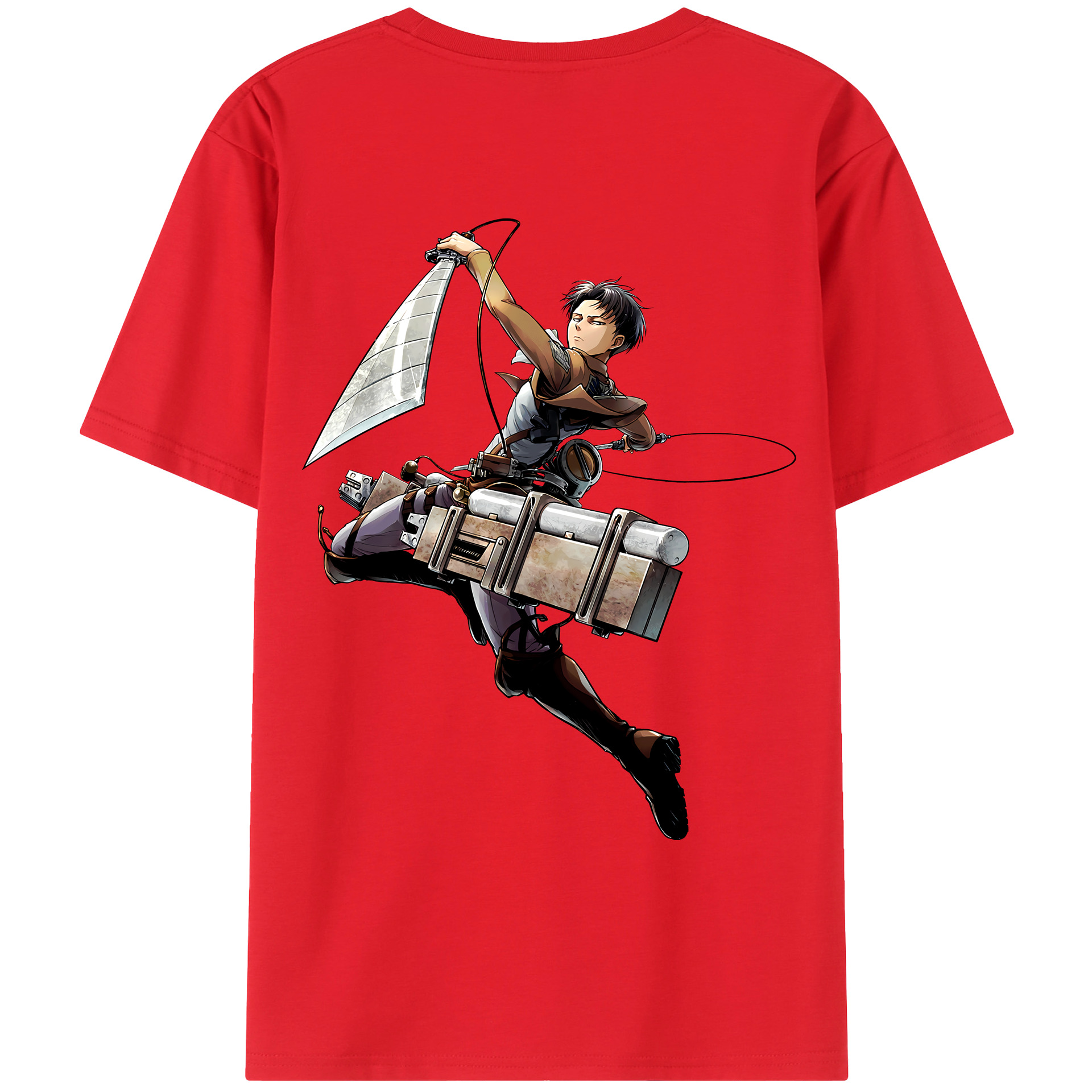 （画像用） 進撃の巨人 リヴァイ·アッカーマン Attack on Titan Levi Ackerman レディース半袖Tシャツ(バックプリント)