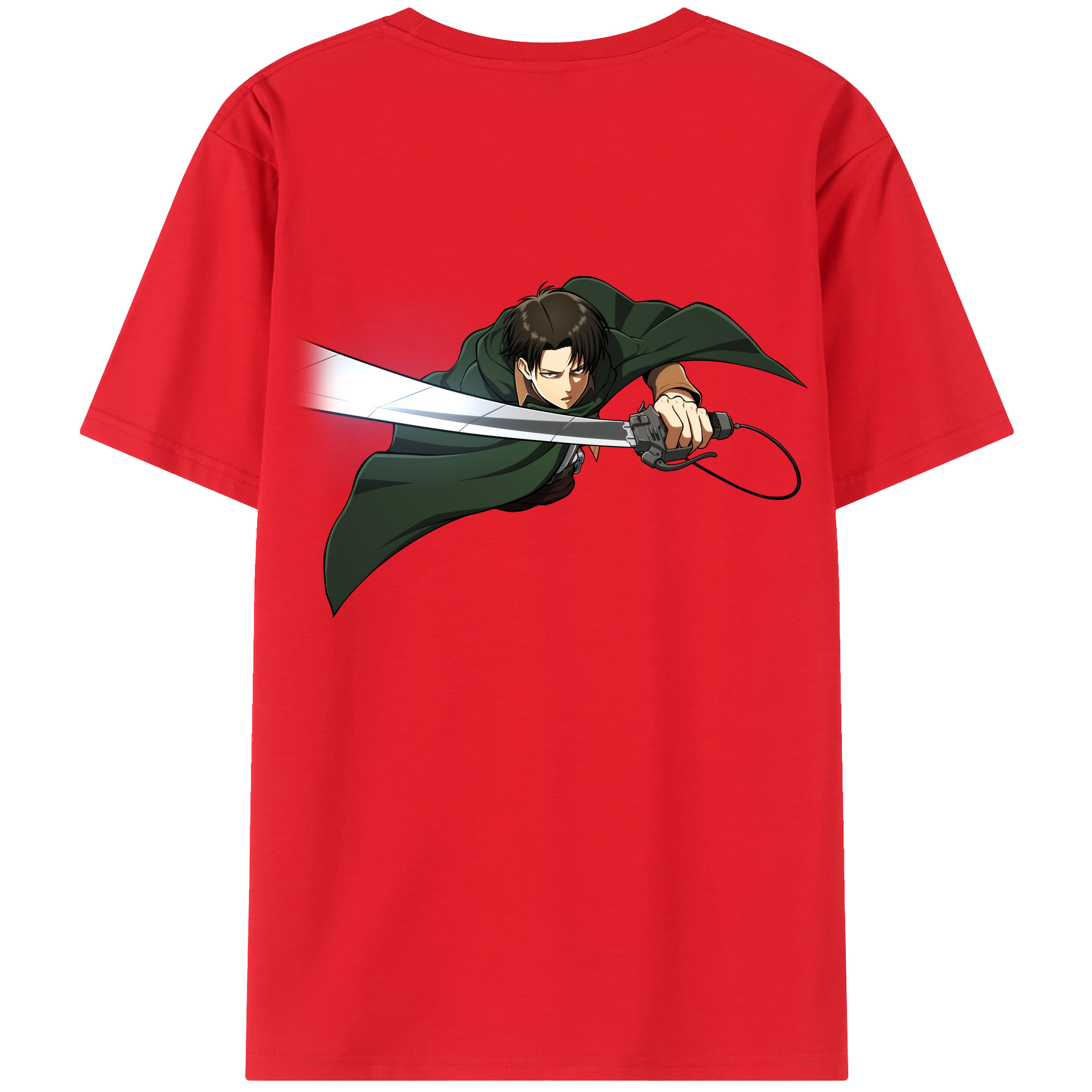 （画像用） 進撃の巨人 リヴァイ·アッカーマン Attack on Titan Levi Ackerman レディース半袖Tシャツ(バックプリント)