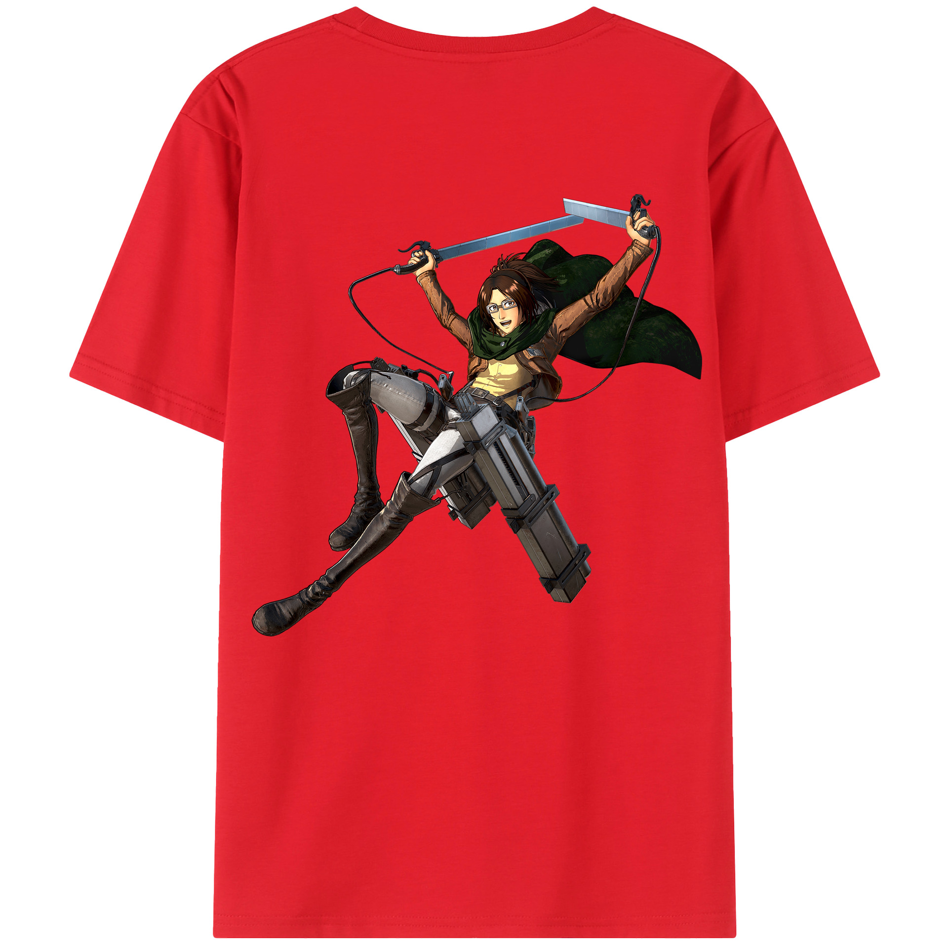 （画像用） 進撃の巨人 ハンジ·ゾエ Attack on Titan Hanji Zoe レディース半袖Tシャツ(バックプリント)