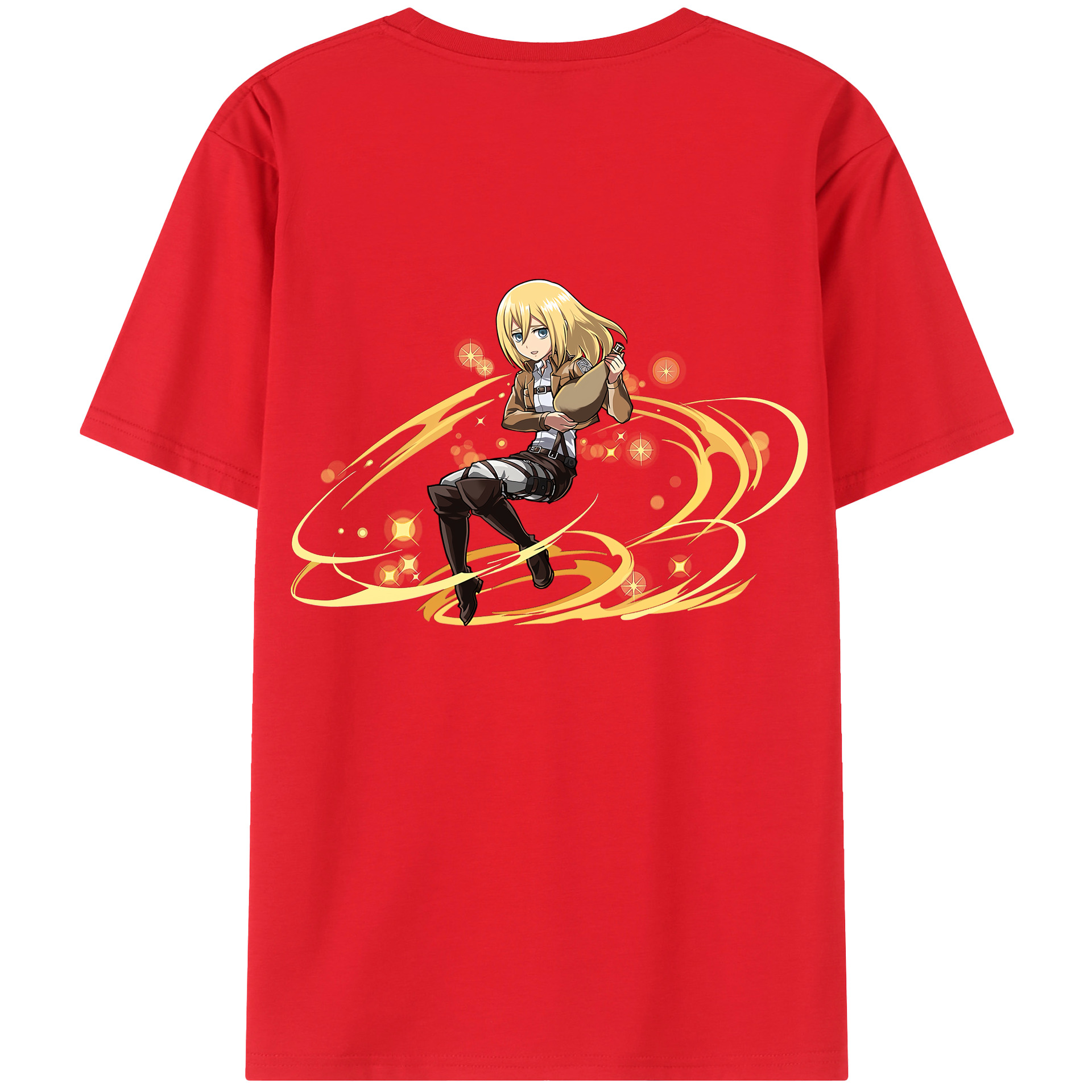 （画像用） 進撃の巨人 クリスタ·レンズ Attack on Titan Christa Lenz レディース半袖Tシャツ(バックプリント)