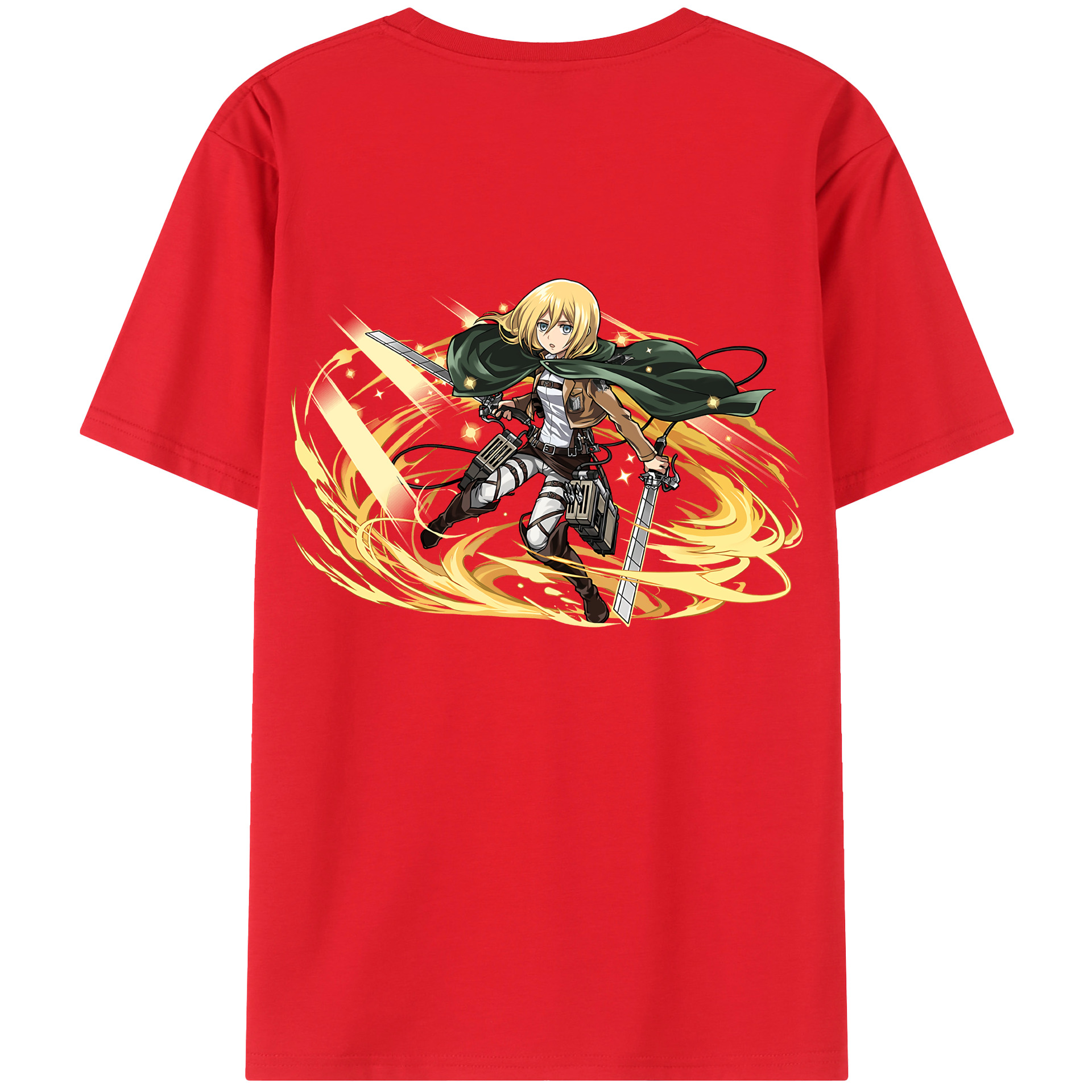 （画像用） 進撃の巨人 クリスタ·レンズ Attack on Titan Christa Lenz レディース半袖Tシャツ(バックプリント)