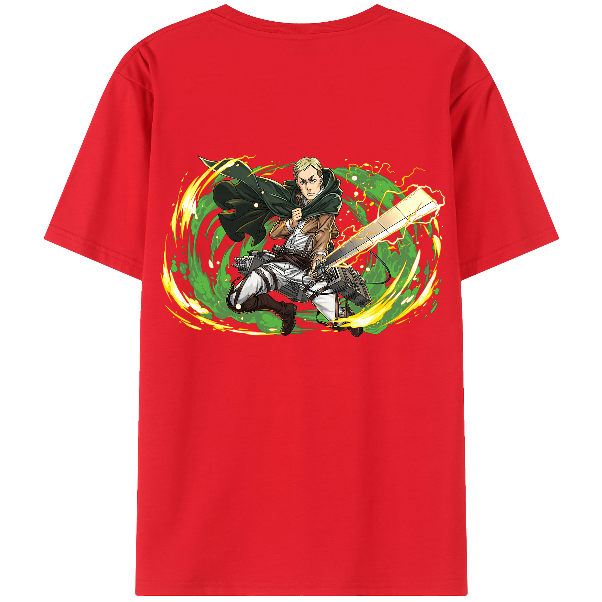 （画像用） 進撃の巨人 エルヴィン・スミス Attack on Titan Erwin Smith レディース半袖Tシャツ(バックプリント)