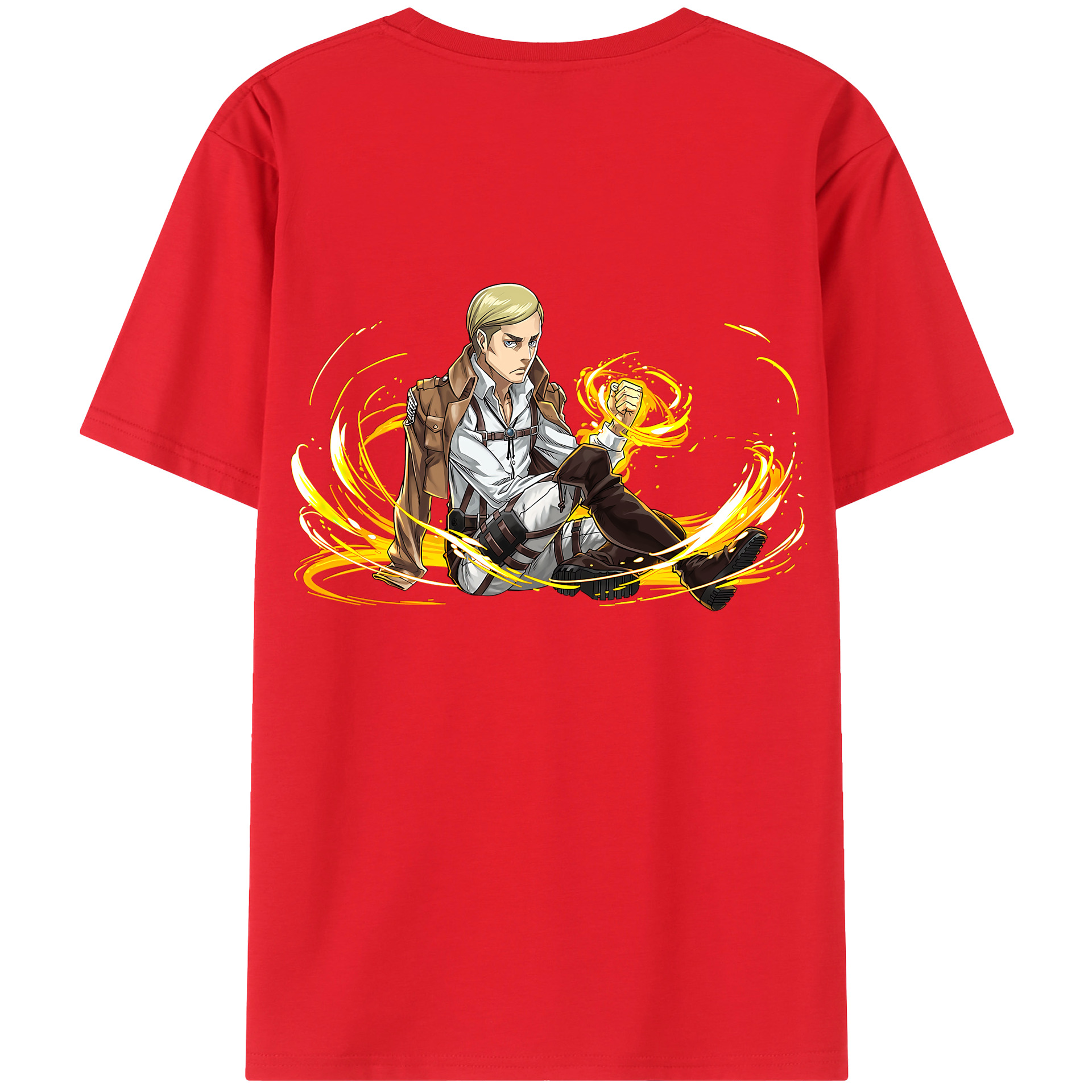 （画像用） 進撃の巨人 エルヴィン・スミス Attack on Titan Erwin Smith レディース半袖Tシャツ(バックプリント)