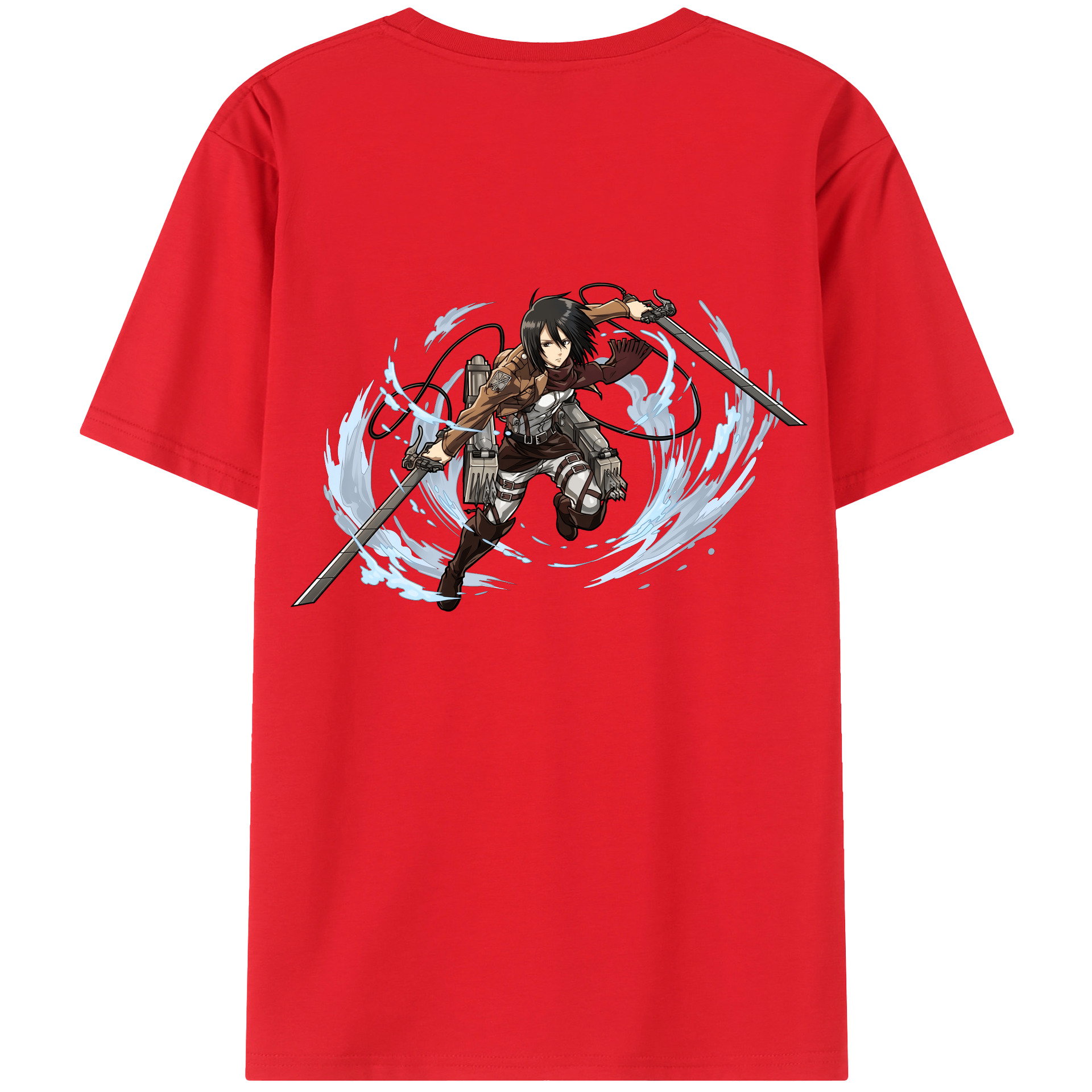 （画像用） 進撃の巨人 ミカサ·アッカーマン Attack on Titan Mikasa Ackerman レディース半袖Tシャツ(バックプリント)