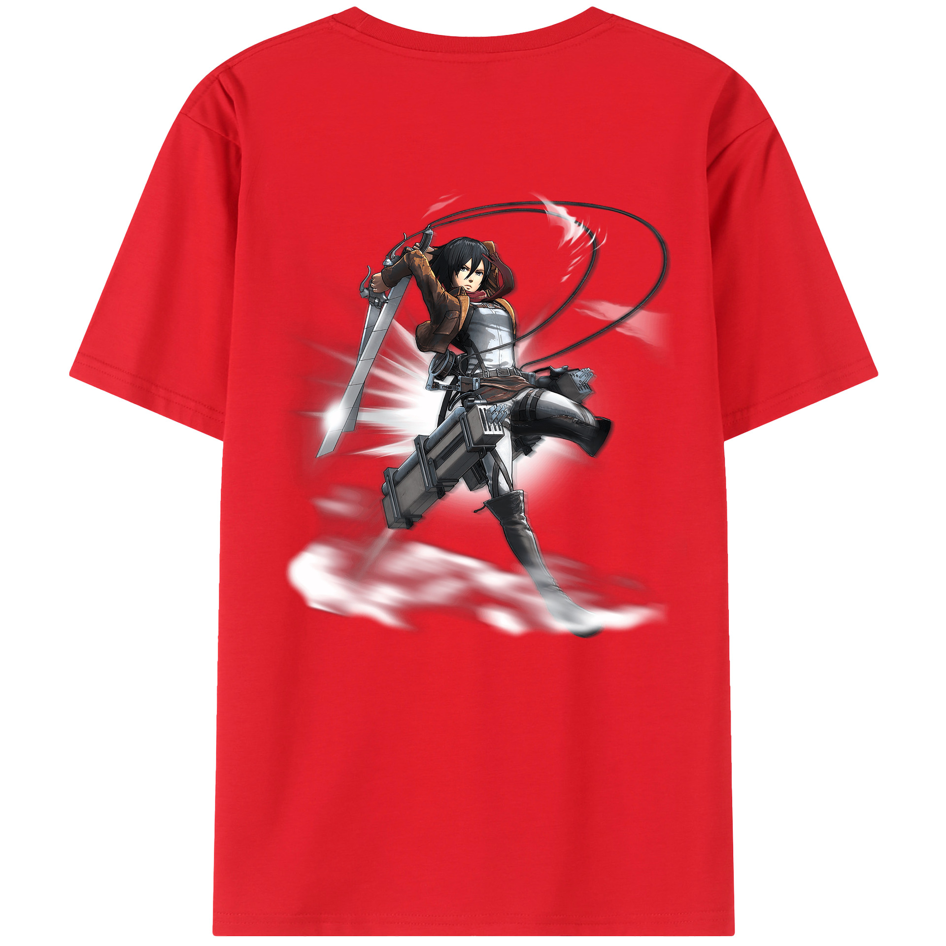 （画像用） 進撃の巨人 ミカサ·アッカーマン Attack on Titan Mikasa Ackerman レディース半袖Tシャツ(バックプリント)
