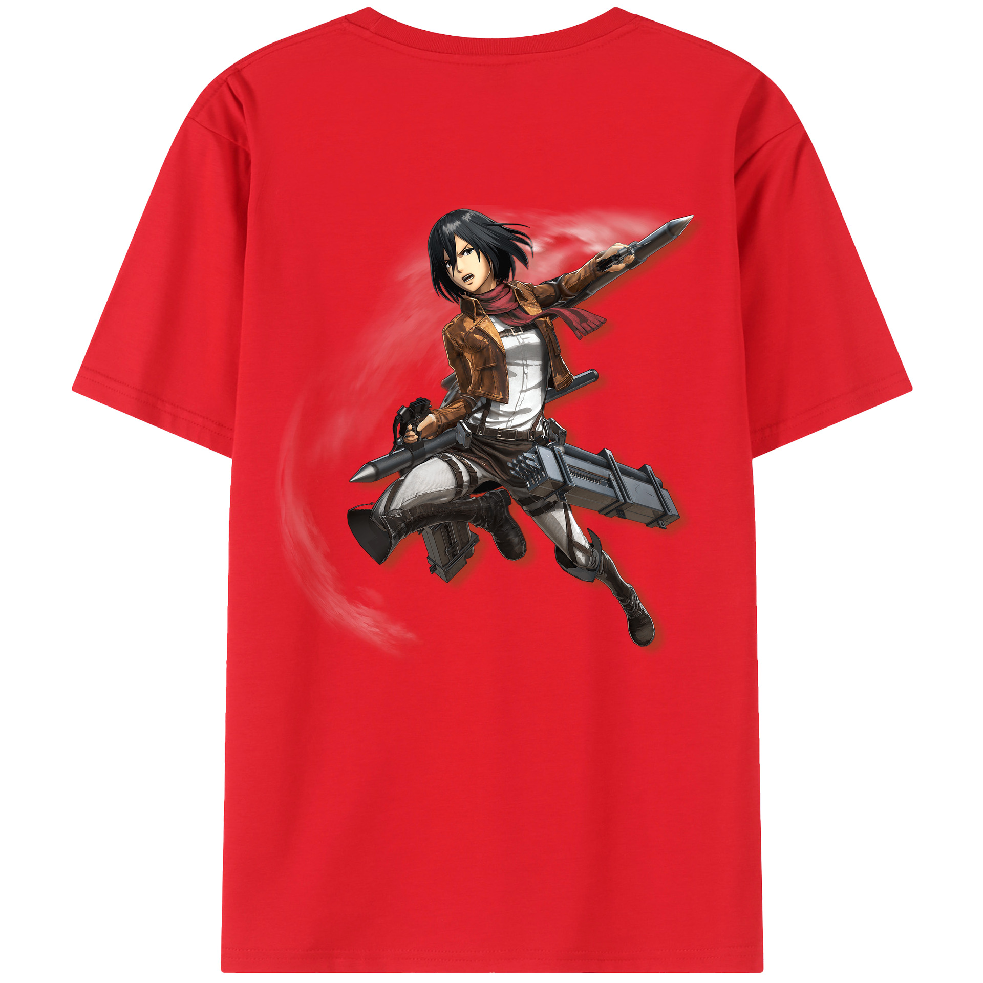 （画像用） 進撃の巨人 ミカサ·アッカーマン Attack on Titan Mikasa Ackerman レディース半袖Tシャツ(バックプリント)