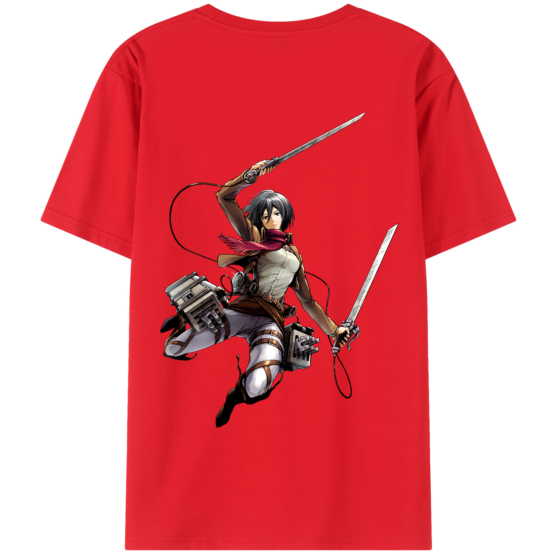 （画像用） 進撃の巨人 ミカサ·アッカーマン Attack on Titan Mikasa Ackerman レディース半袖Tシャツ(バックプリント)