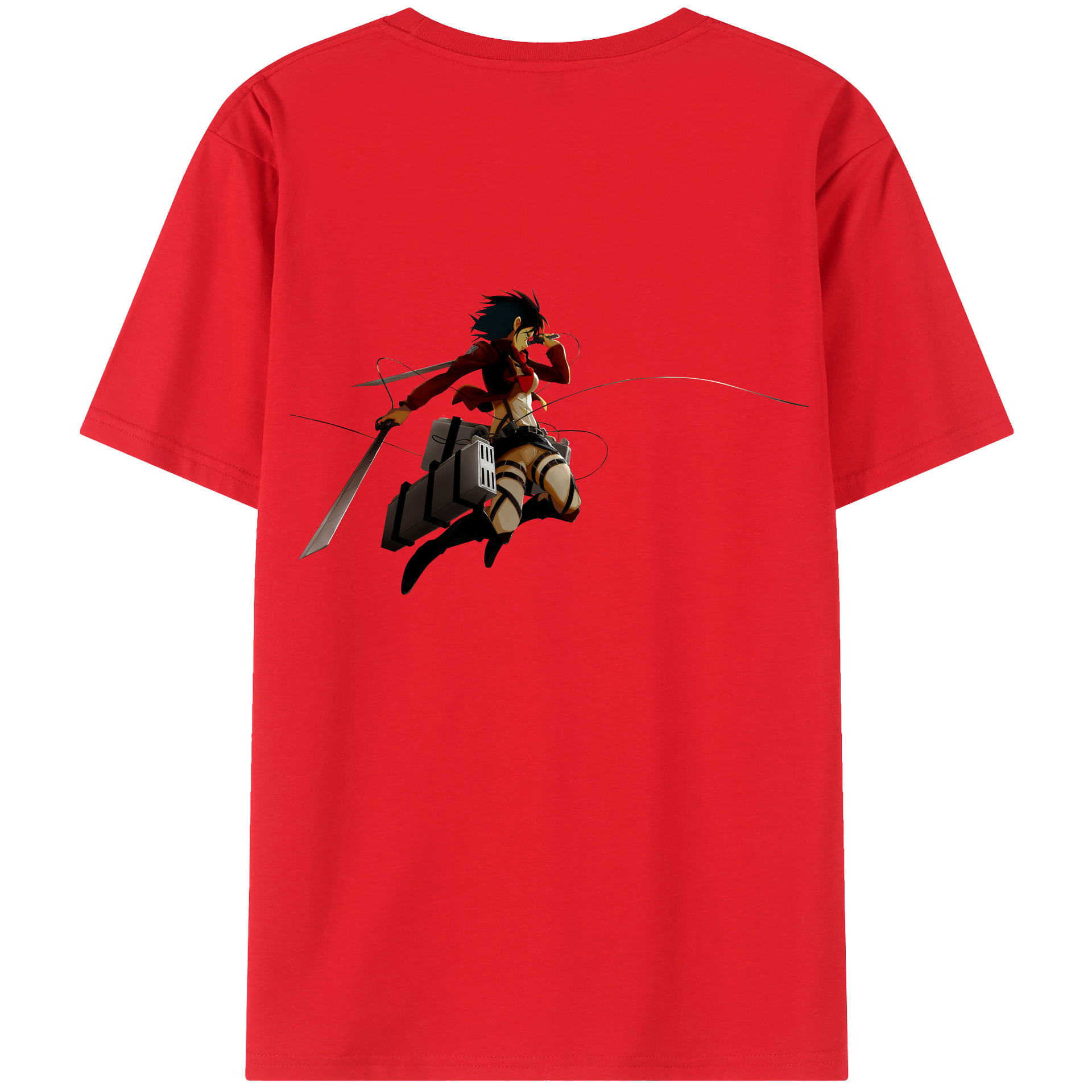 （画像用） 進撃の巨人 ミカサ·アッカーマン Attack on Titan Mikasa Ackerman レディース半袖Tシャツ(バックプリント)