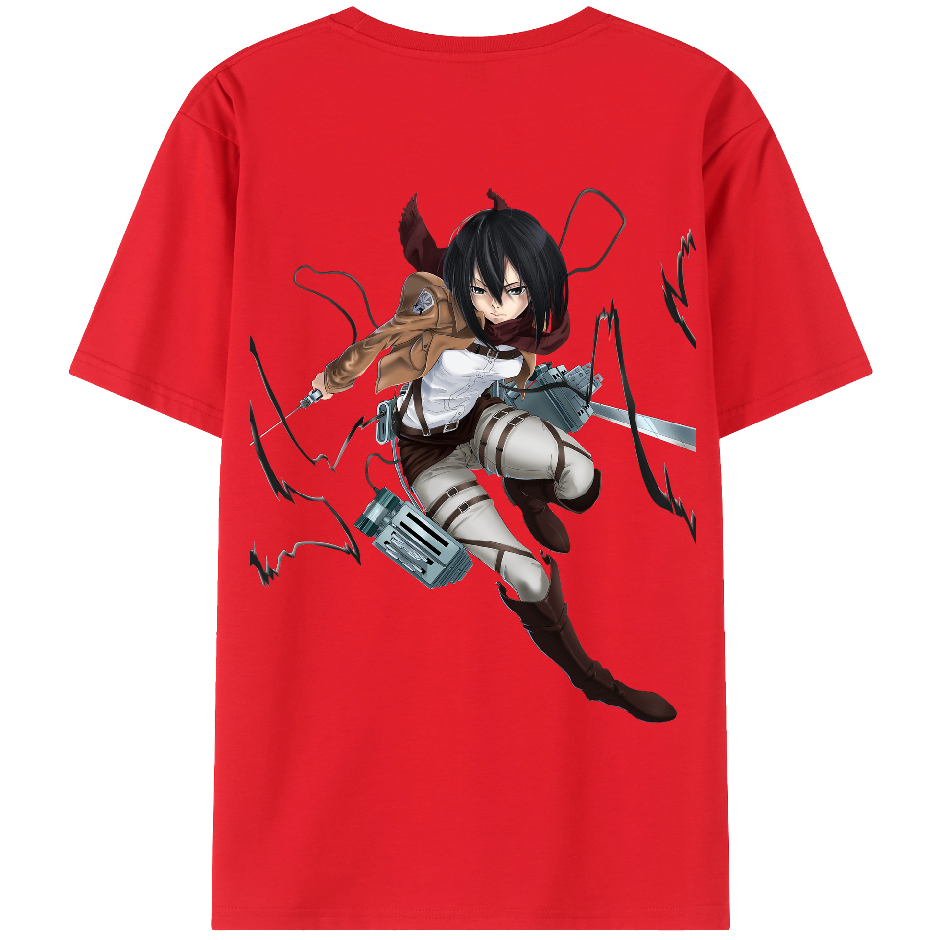 （画像用） 進撃の巨人 ミカサ·アッカーマン Attack on Titan Mikasa Ackerman レディース半袖Tシャツ(バックプリント)