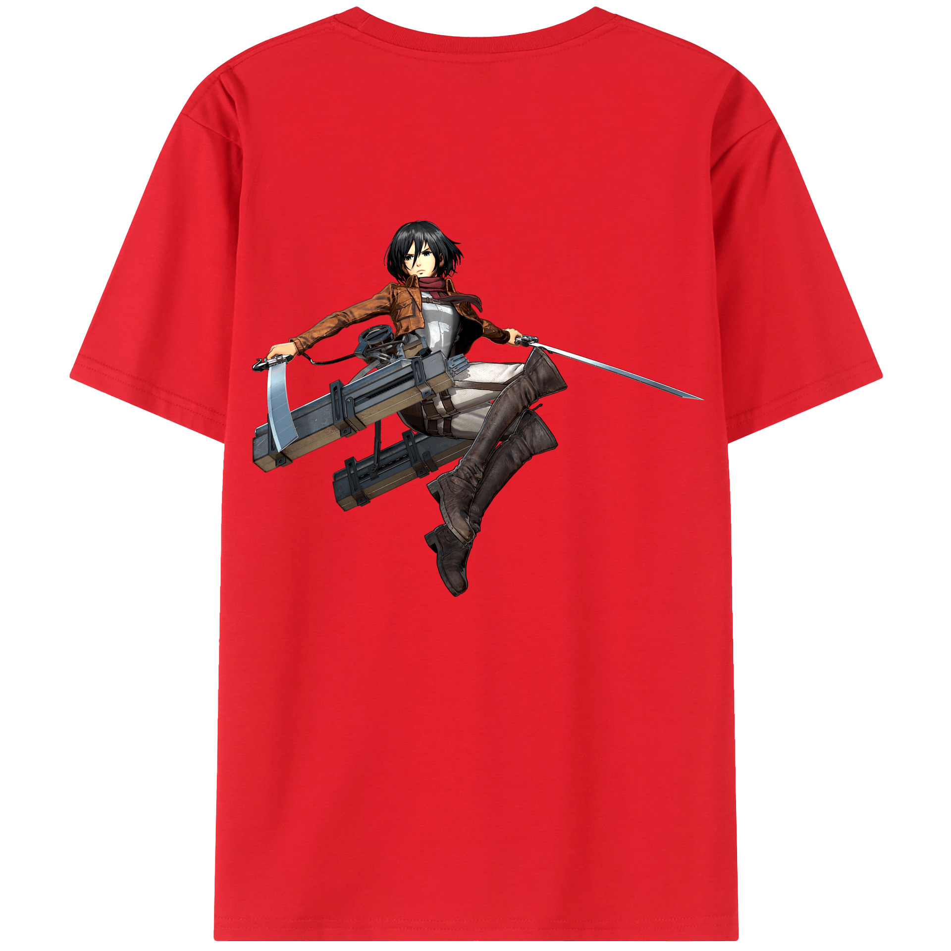 （画像用） 進撃の巨人 ミカサ·アッカーマン Attack on Titan Mikasa Ackerman レディース半袖Tシャツ(バックプリント)