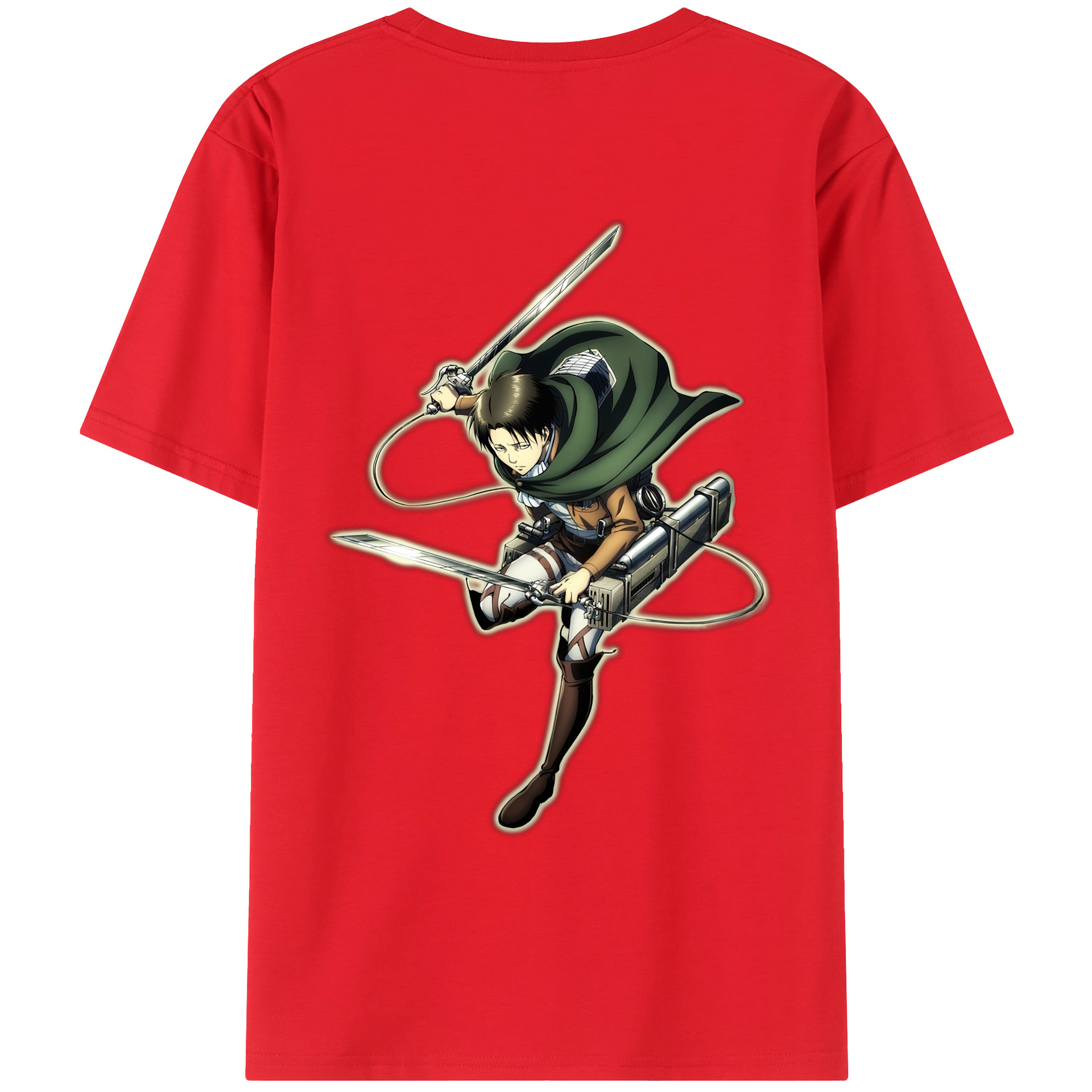 （画像用） 進撃の巨人 リヴァイ·アッカーマン Attack on Titan Levi Ackerman レディース半袖Tシャツ(バックプリント)