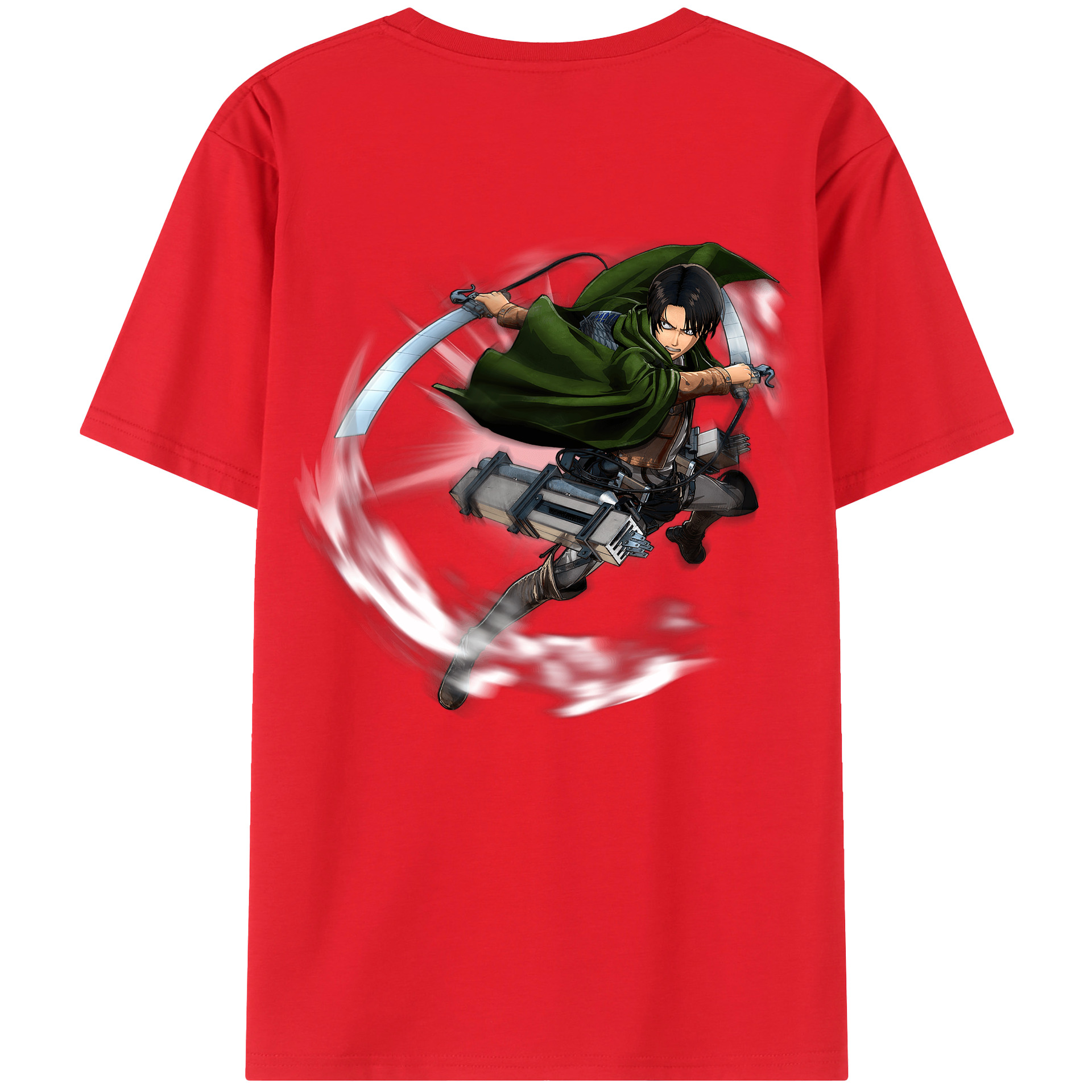 （画像用） 進撃の巨人 リヴァイ·アッカーマン Attack on Titan Levi Ackerman レディース半袖Tシャツ(バックプリント)