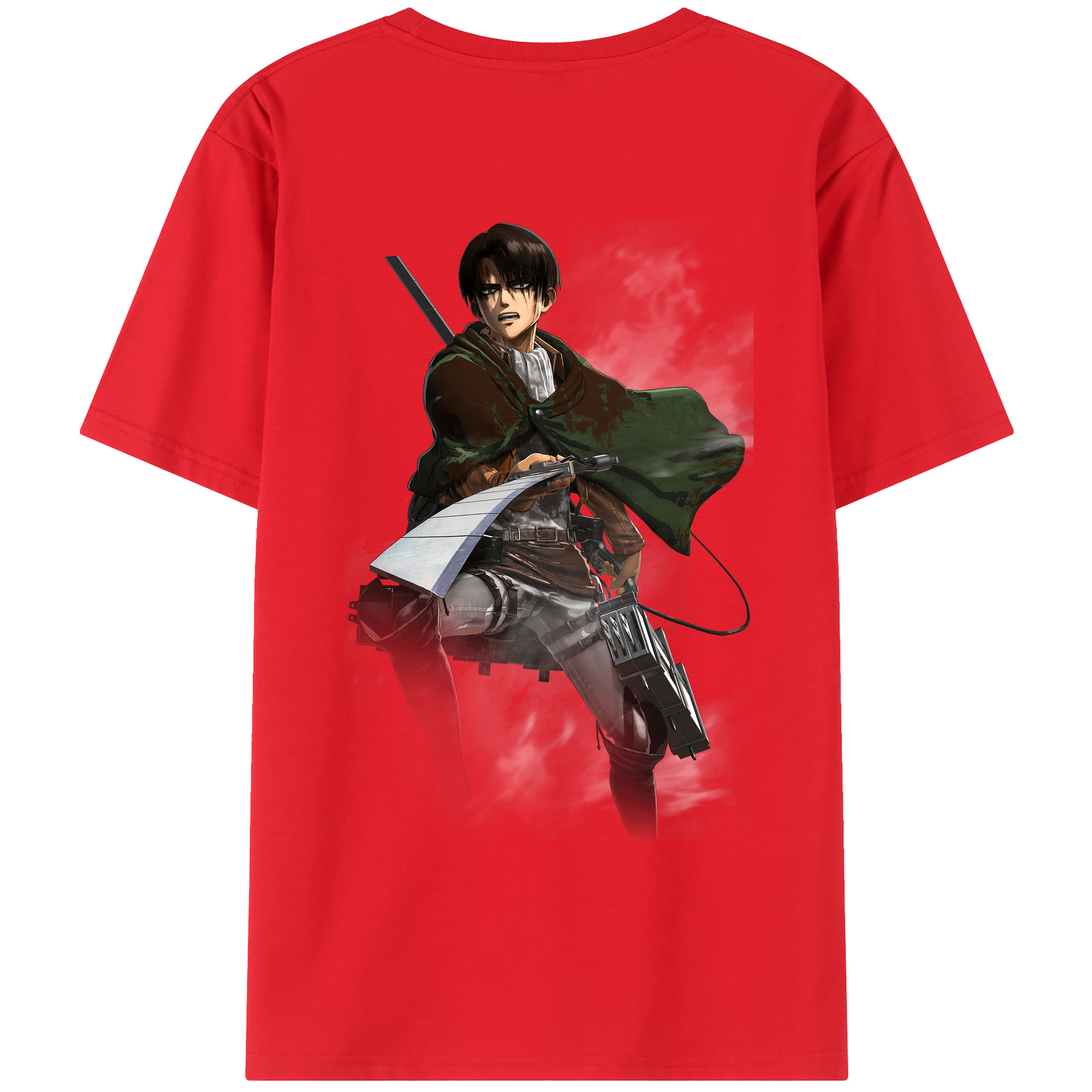 （画像用） 進撃の巨人 リヴァイ·アッカーマン Attack on Titan Levi Ackerman レディース半袖Tシャツ(バックプリント)