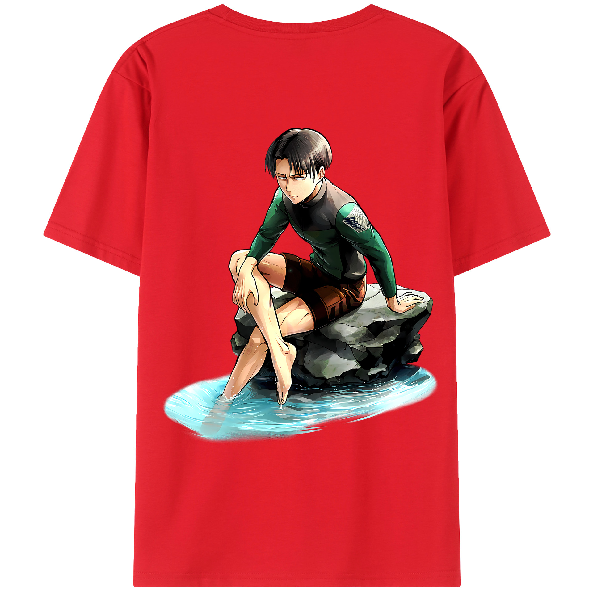 （画像用） 進撃の巨人 リヴァイ·アッカーマン Attack on Titan Levi Ackerman レディース半袖Tシャツ(バックプリント)