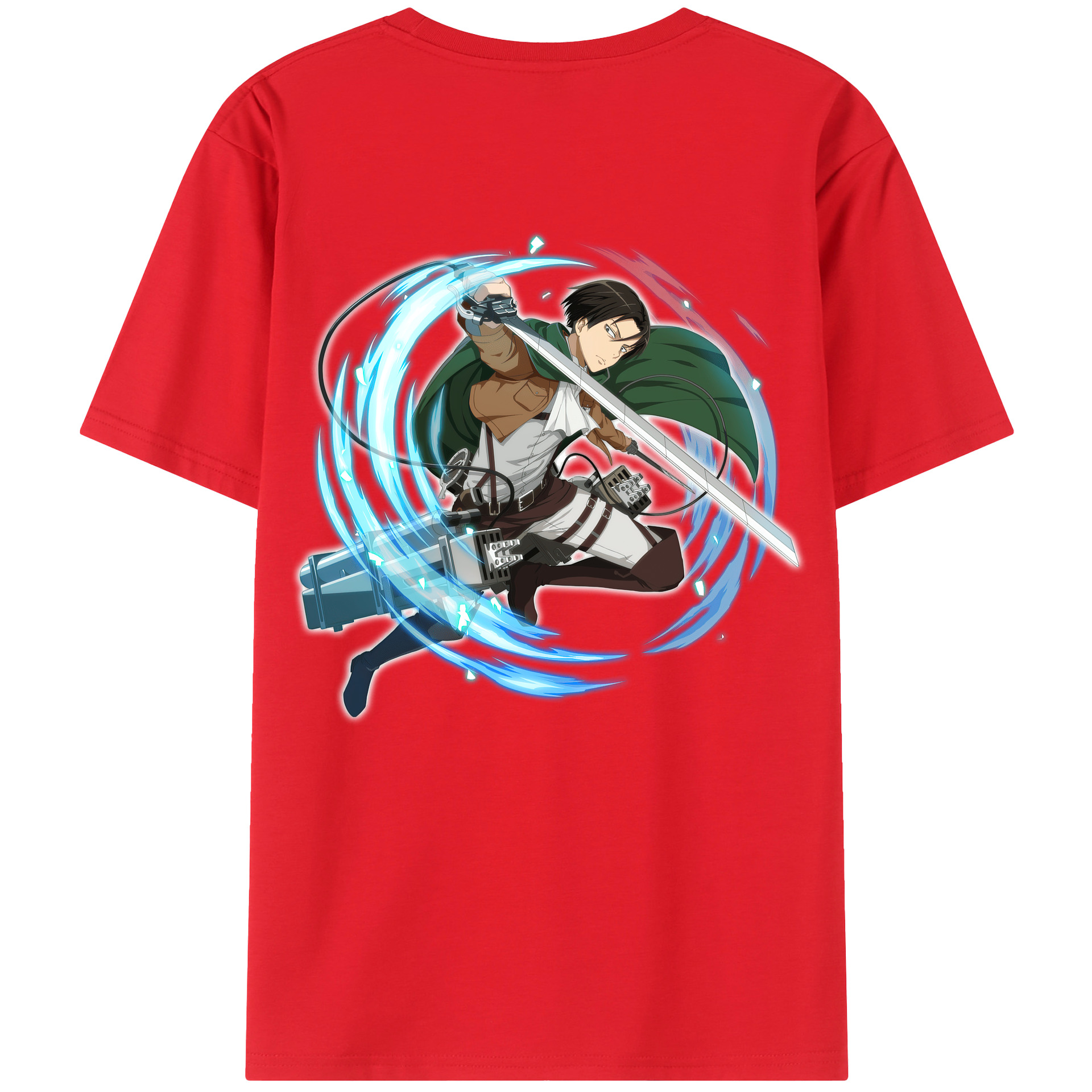 （画像用） 進撃の巨人 リヴァイ·アッカーマン Attack on Titan Levi Ackerman レディース半袖Tシャツ(バックプリント)