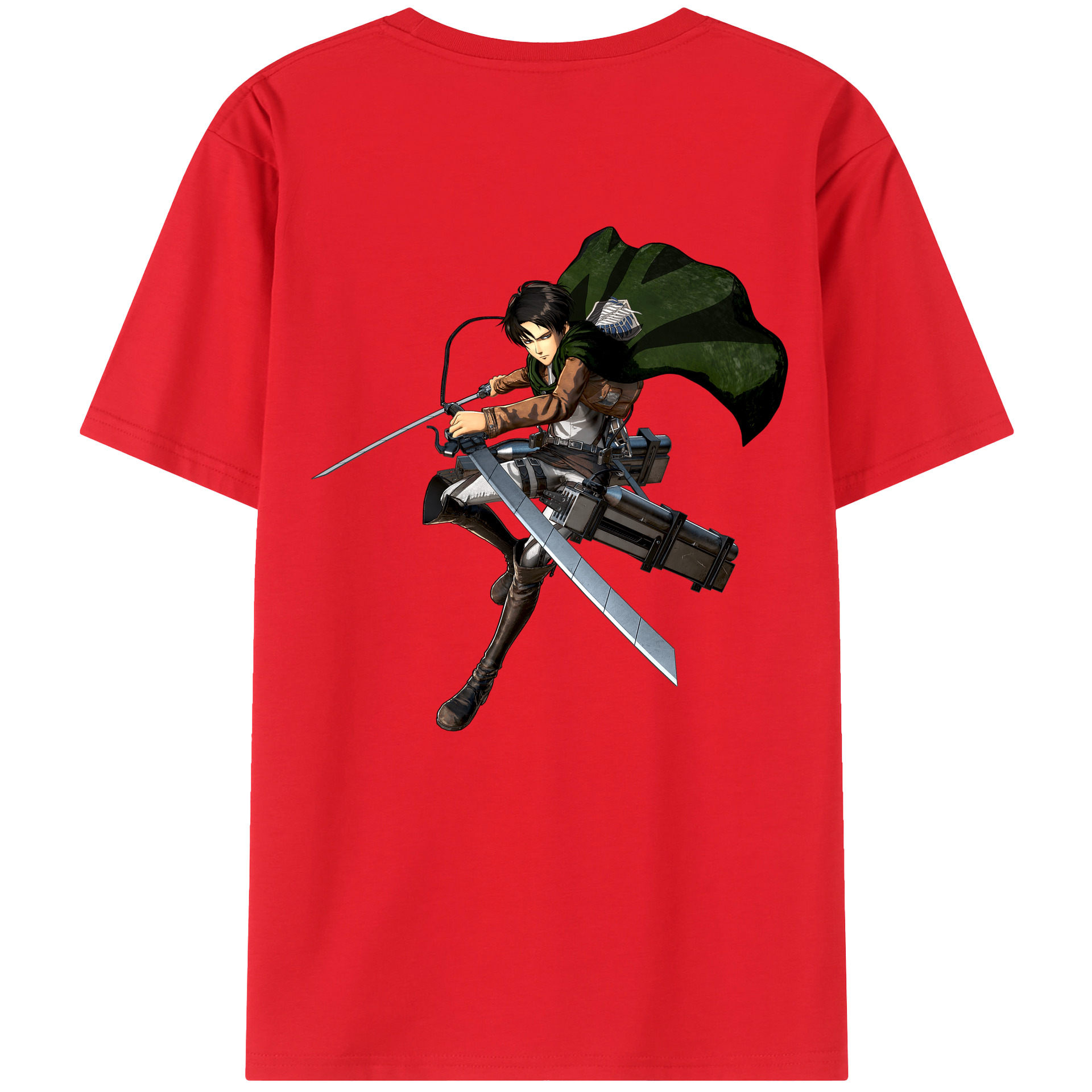 （画像用） 進撃の巨人 リヴァイ·アッカーマン Attack on Titan Levi Ackerman レディース半袖Tシャツ(バックプリント)