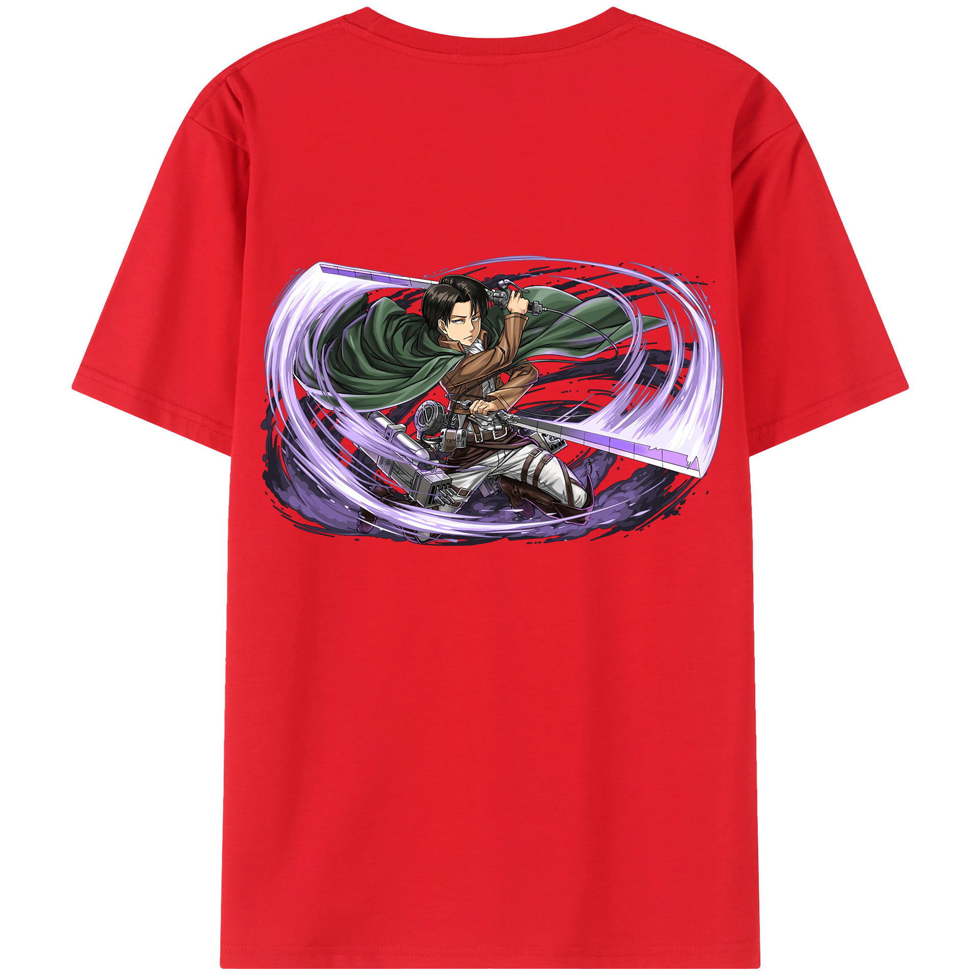 （画像用） 進撃の巨人 リヴァイ·アッカーマン Attack on Titan Levi Ackerman レディース半袖Tシャツ(バックプリント)