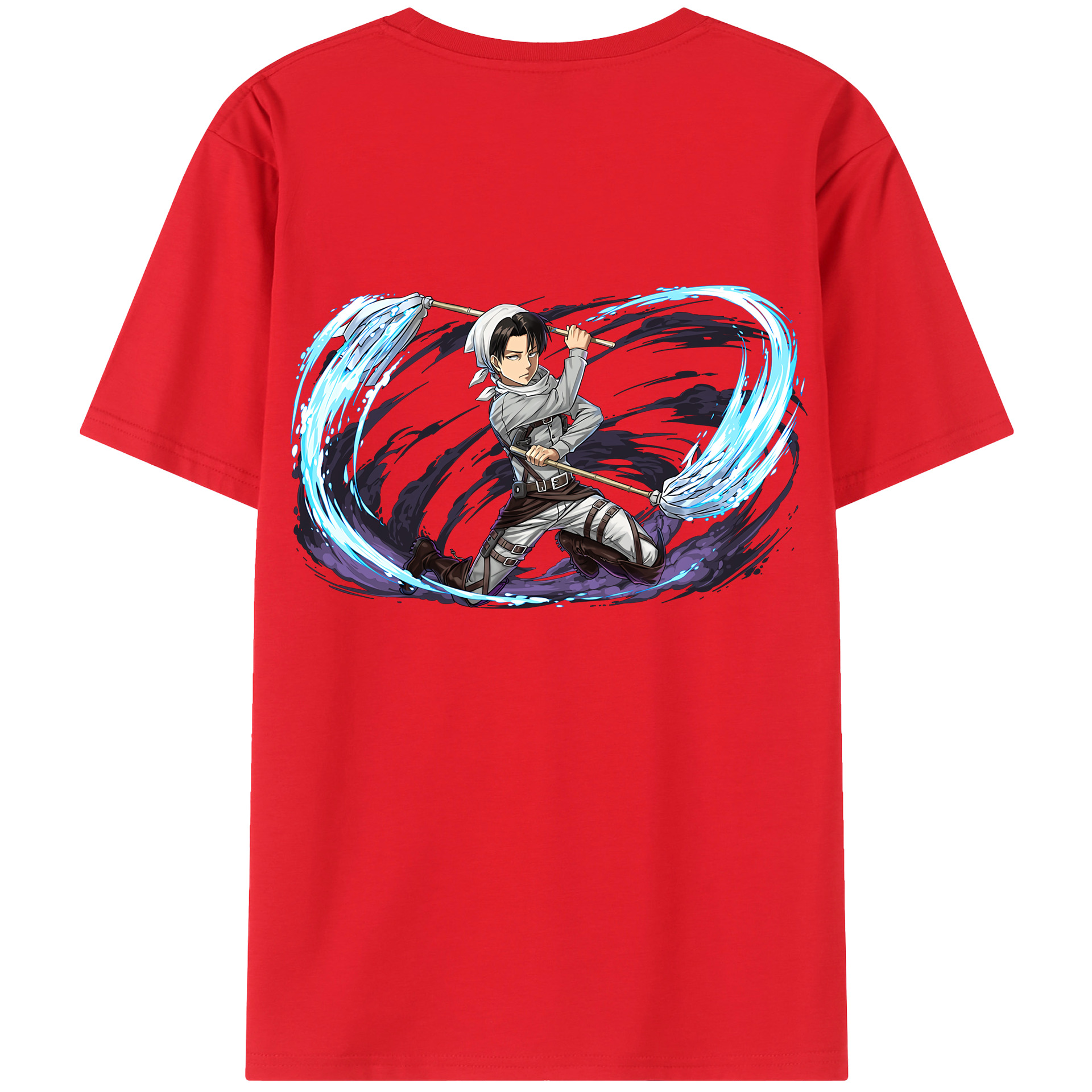 （画像用） 進撃の巨人 リヴァイ·アッカーマン Attack on Titan Levi Ackerman レディース半袖Tシャツ(バックプリント)