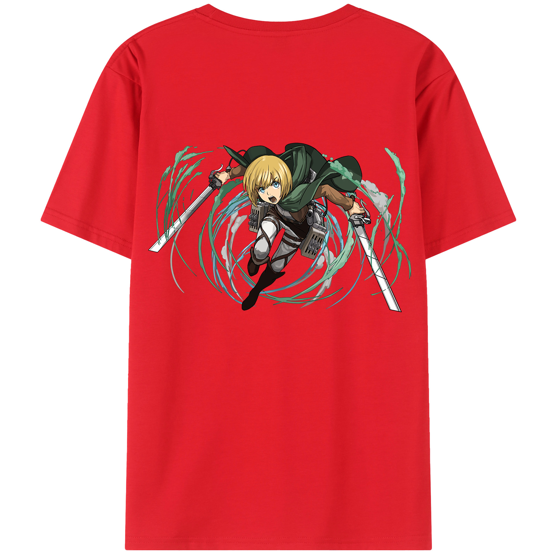 （画像用） 進撃の巨人 アルミン·アルレルト Attack on Titan Armin Arlert レディース半袖Tシャツ(バックプリント)