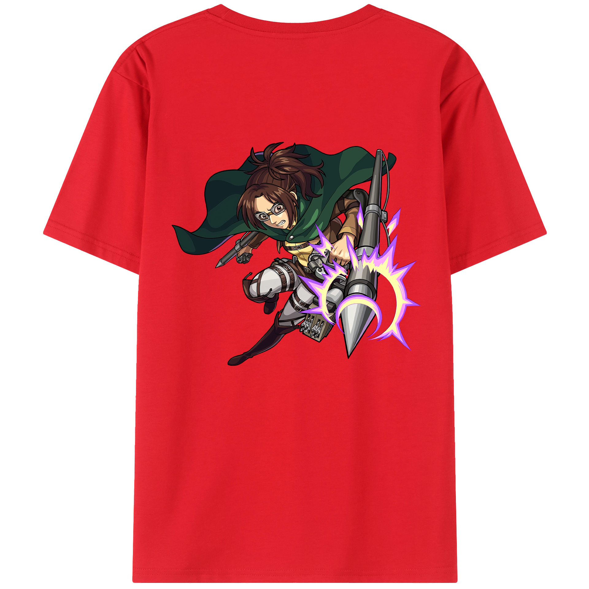（画像用） 進撃の巨人 ハンジ·ゾエ Attack on Titan Hanji Zoe レディース半袖Tシャツ(バックプリント)